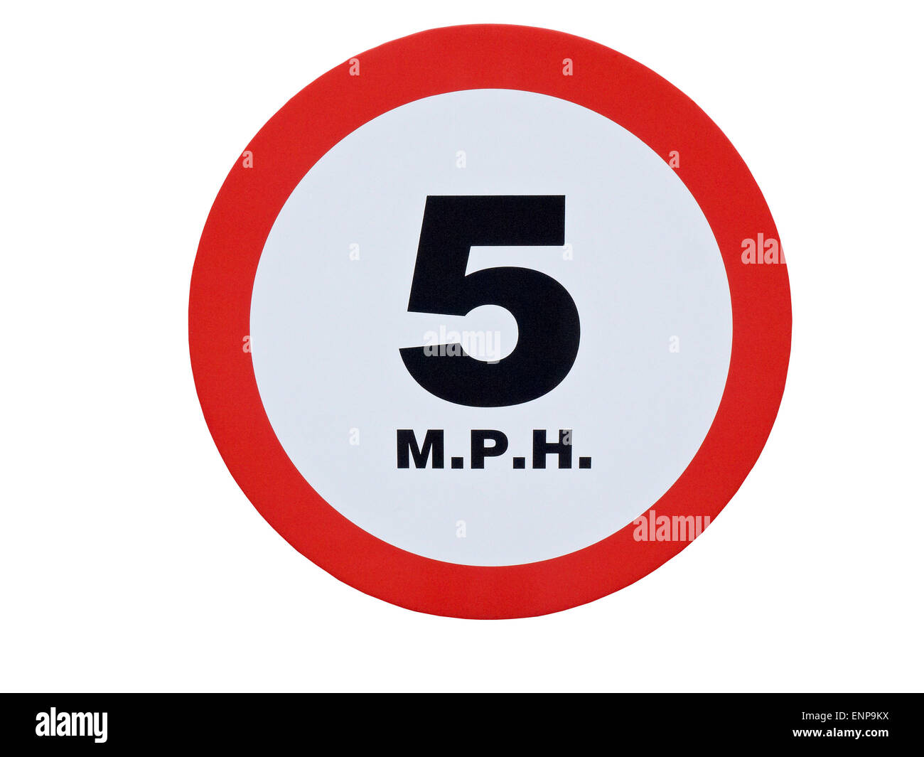 5 M.P.H. traffic sign UK Banque D'Images