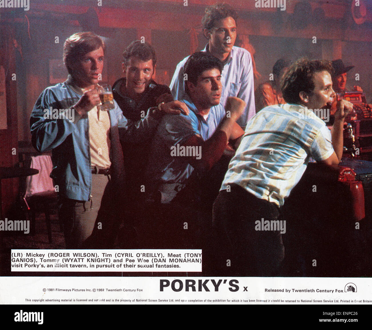 Porky's, USA 1982, Regie : Bob Clark, acteurs : (v. l.)Roger Wilson, Cyril O'Reilly, Tony Ganios, Wyatt Knight, Dan Monahan Banque D'Images