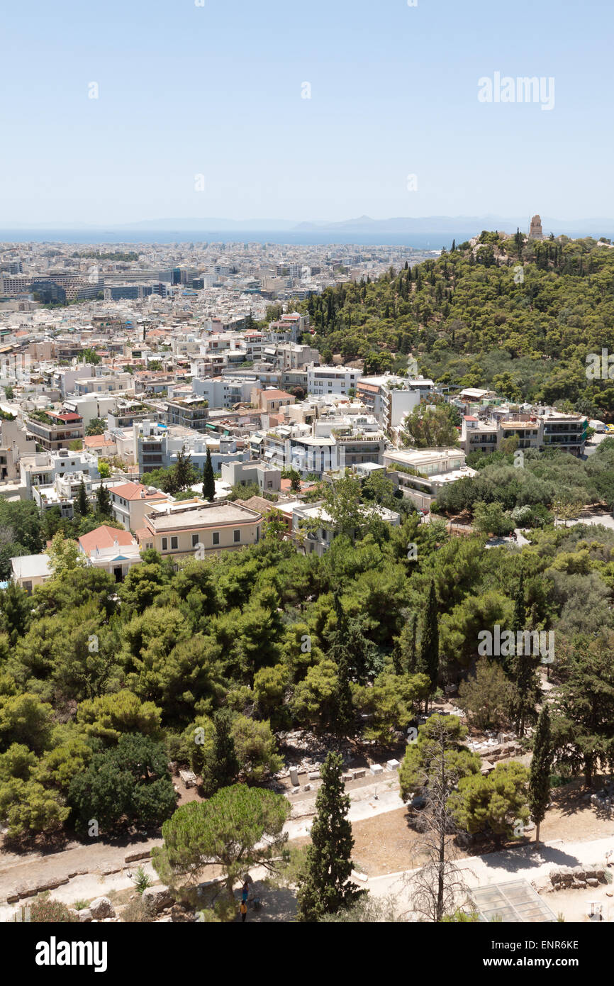 La colline Filopappou Athènes et Banque D'Images