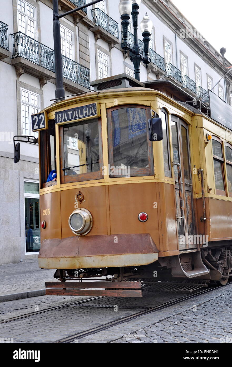 Vieux tram dans la ville de Porto, Portugal Banque D'Images