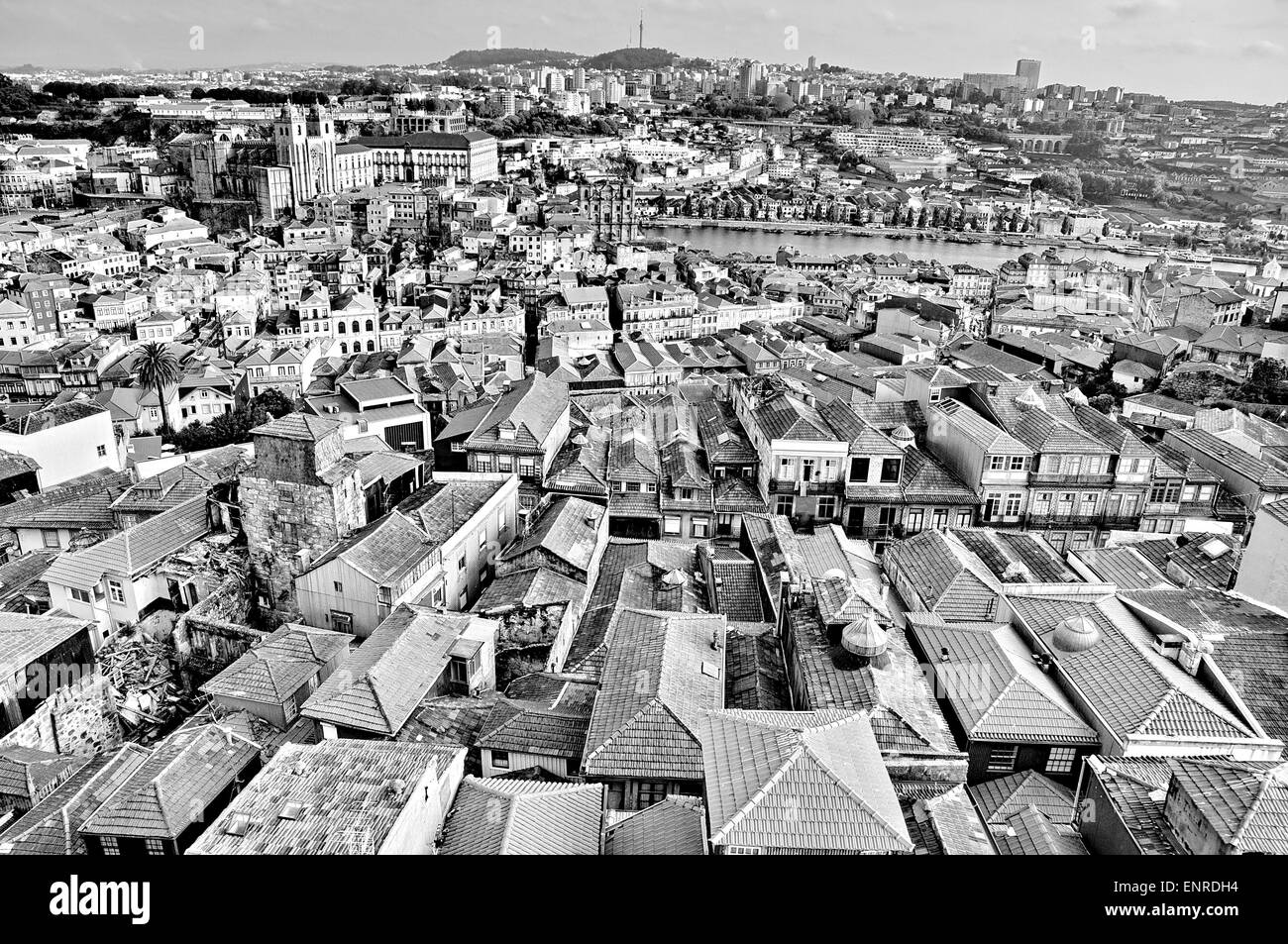 Ville de Porto (Portugal) d'en haut Banque D'Images
