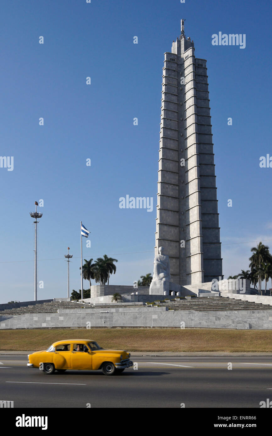 Jose Marti à memorial Plaza de la Revolucion (Place de la Révolution), La Havane, Cuba Banque D'Images