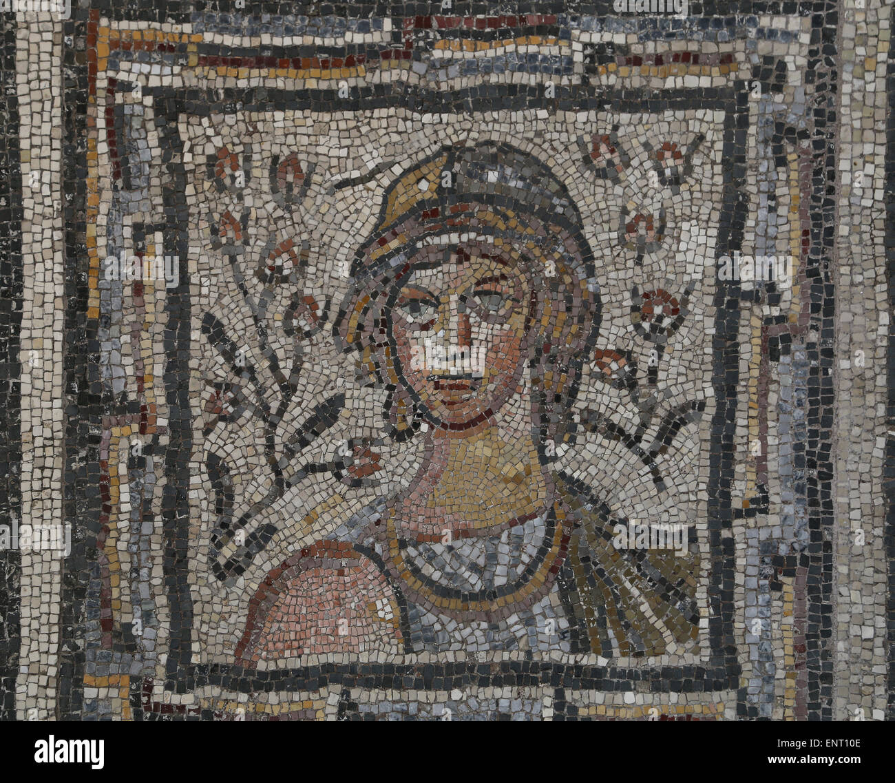 Mosaïque romaine avec les saisons. Rome, le Campanelle, Via Nouva. 4ème-5ème siècle. Musée National Romain. P. de Massimo. Banque D'Images
