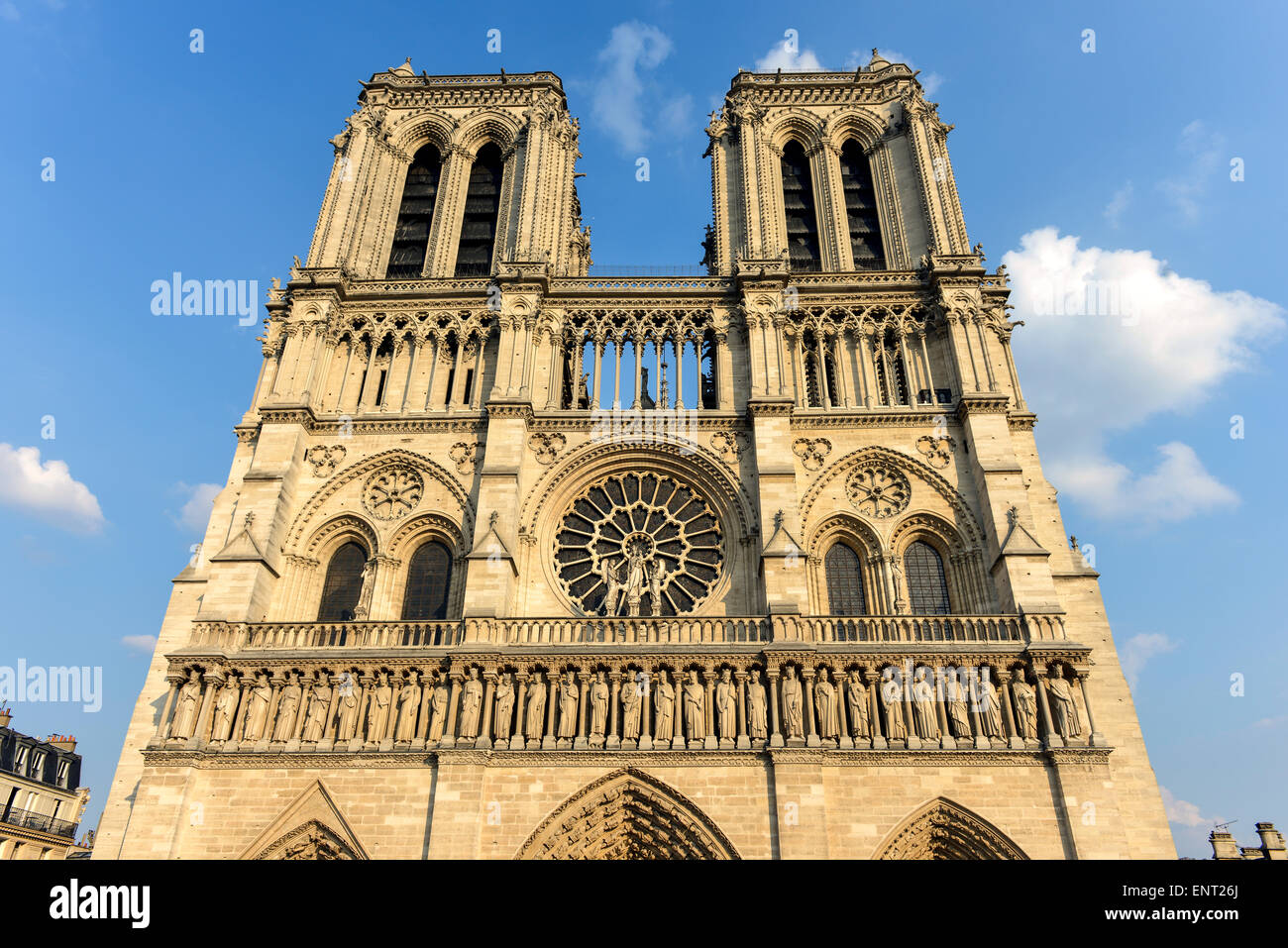 La Cathédrale Notre Dame de Paris, façade ouest, île de La Cité, Paris, France Banque D'Images