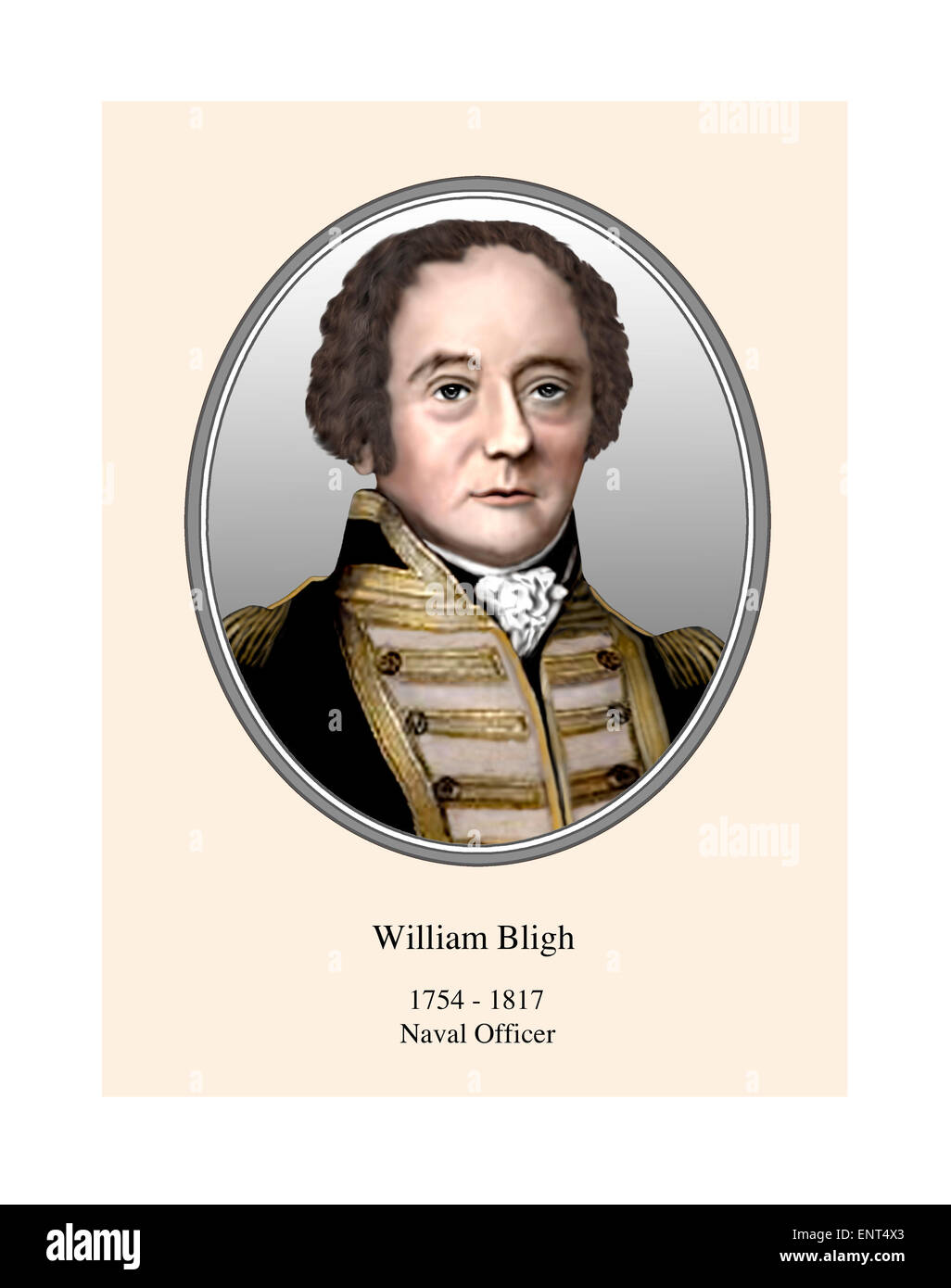 William Bligh Portrait d'officier de marine Illustration moderne Banque D'Images