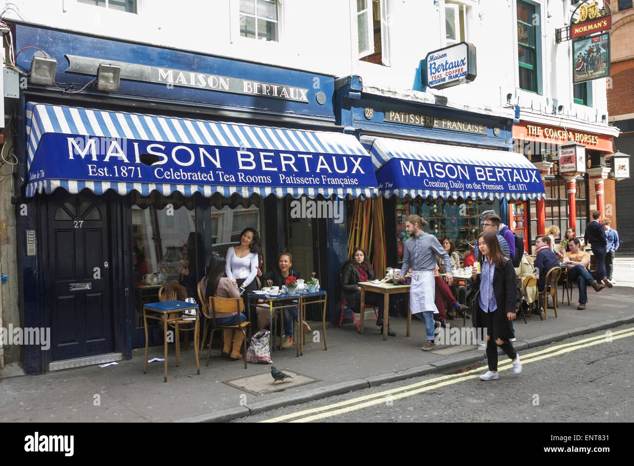 Maison Bertaux dans Greek Street, Soho, Londres, Angleterre, Royaume-Uni. Banque D'Images