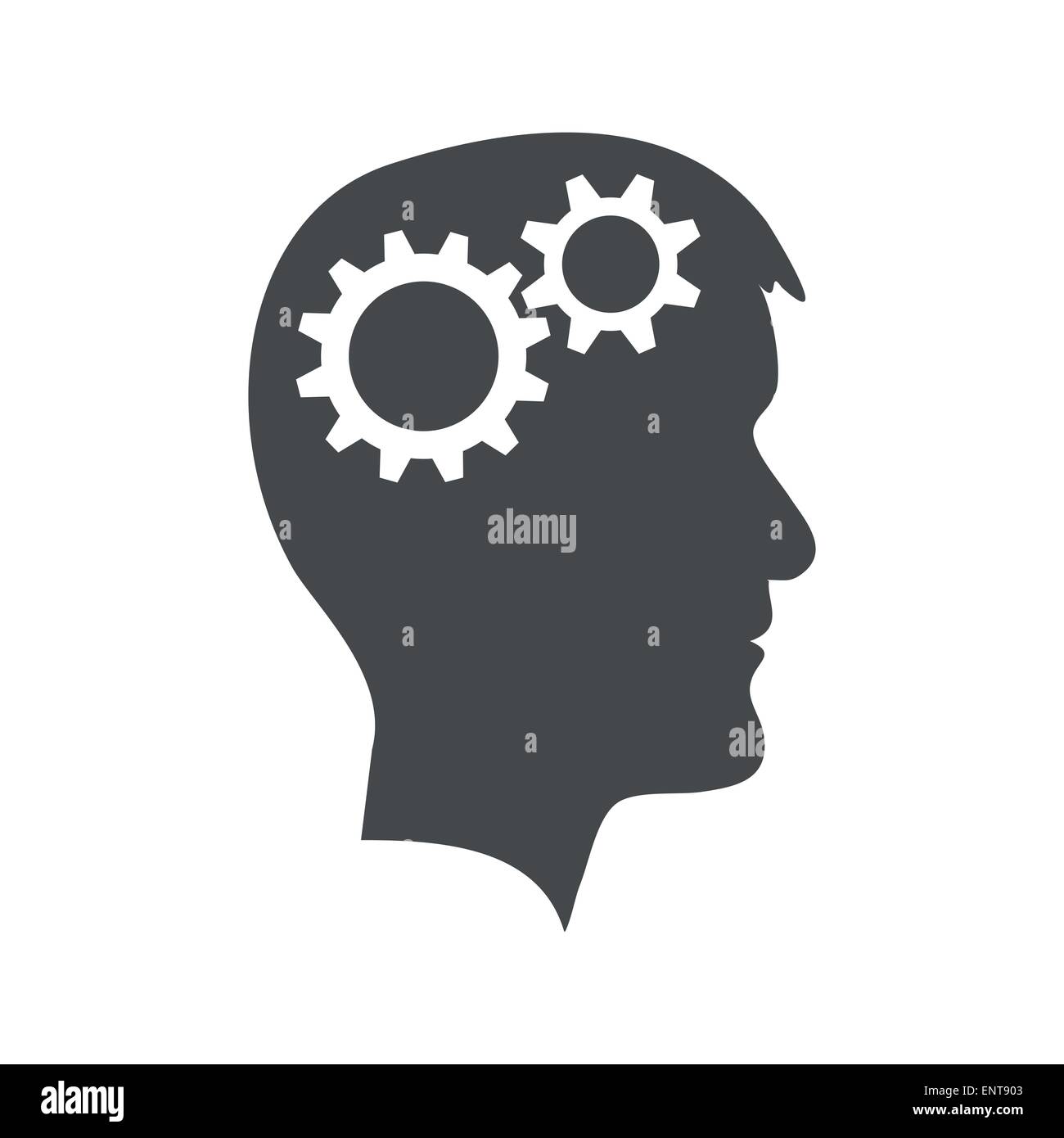 Tête d'homme avec roue dentée Illustration de Vecteur