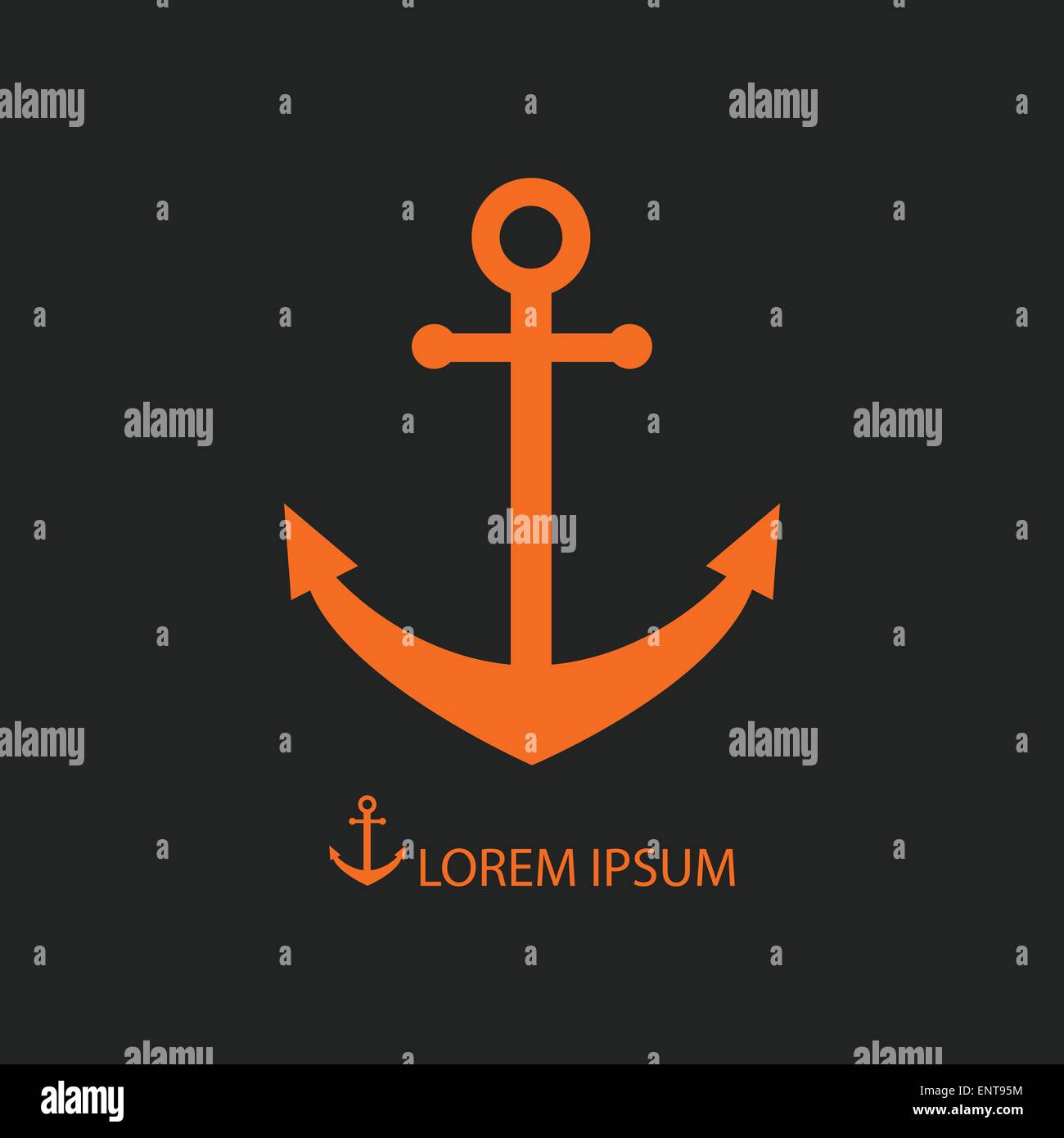 Logo ancre Orange sur noir Illustration de Vecteur