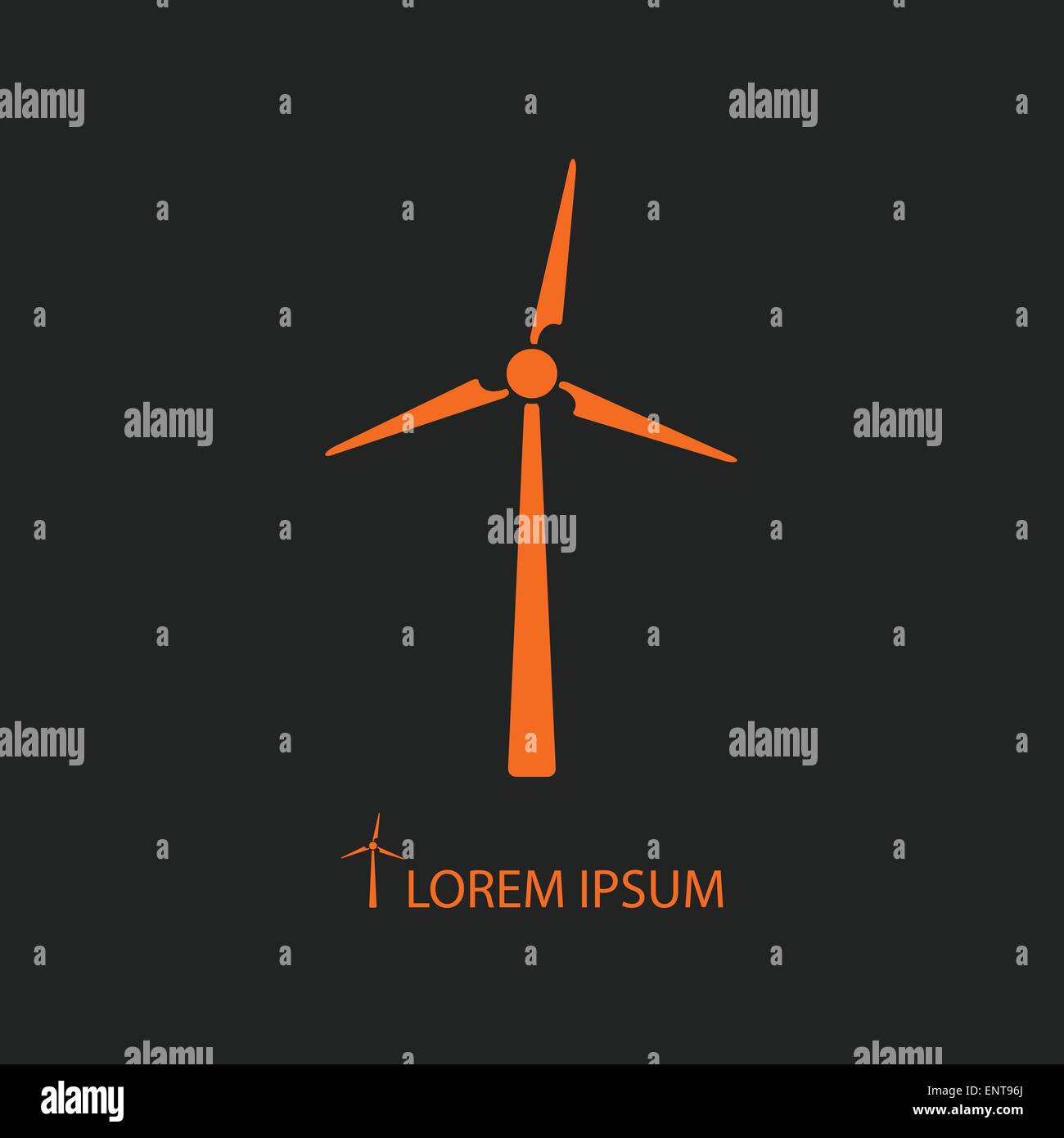 Éolienne Orange sur noir Illustration de Vecteur