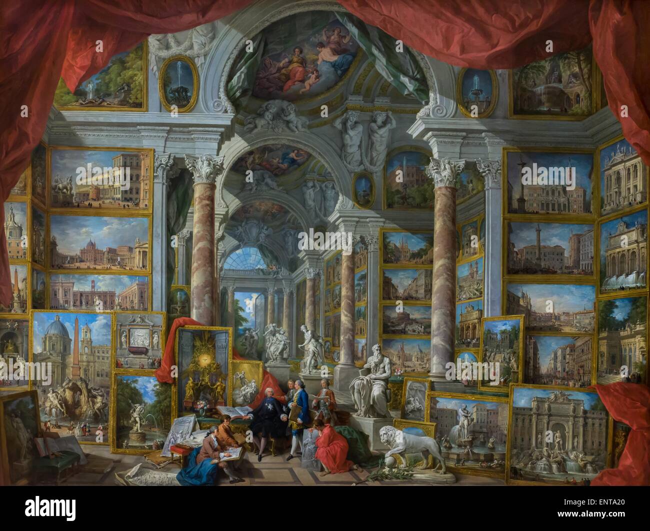 Galerie de vues de la Rome moderne 02/10/2013 - 18e siècle Collection Banque D'Images