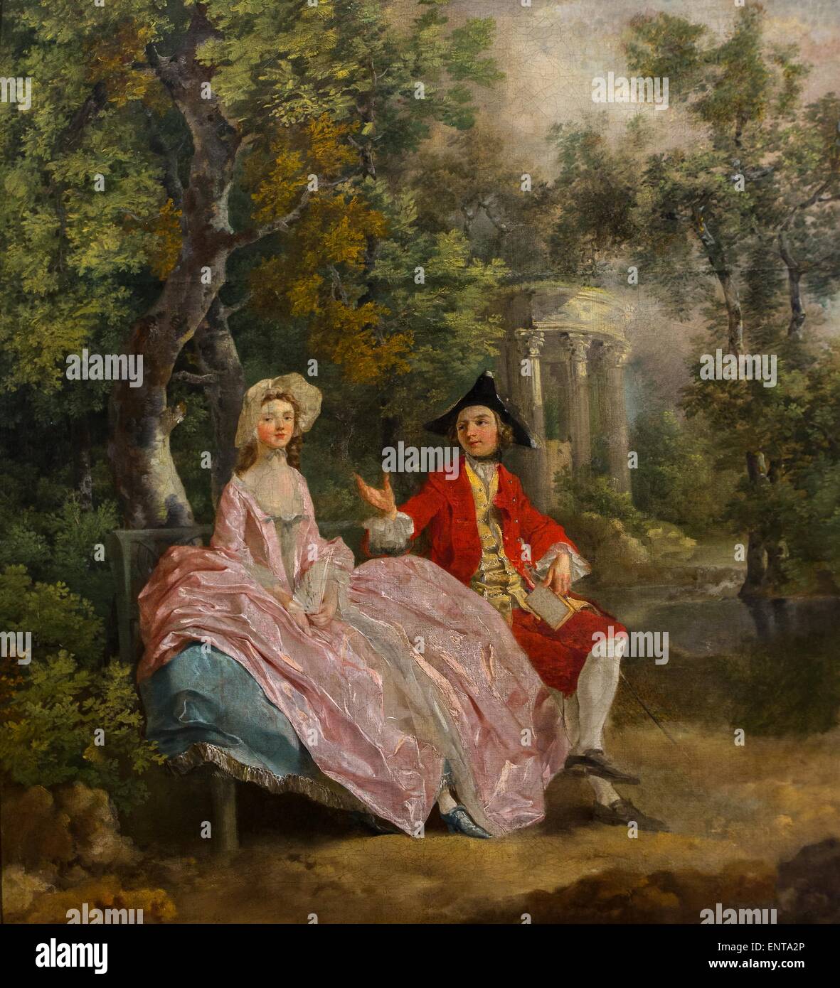 Conversation dans un parc 02/10/2013 - 18e siècle Collection Banque D'Images