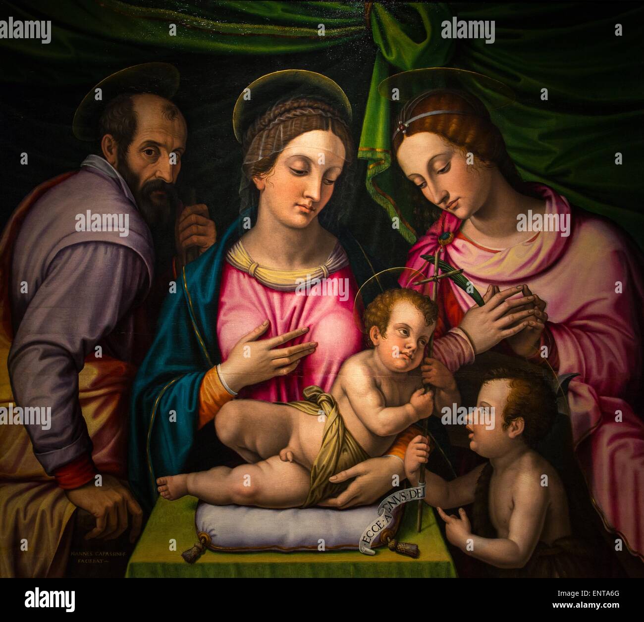La Sainte Famille avec saint Jean Baptiste 25/10/2013 - 16e siècle Collection Banque D'Images