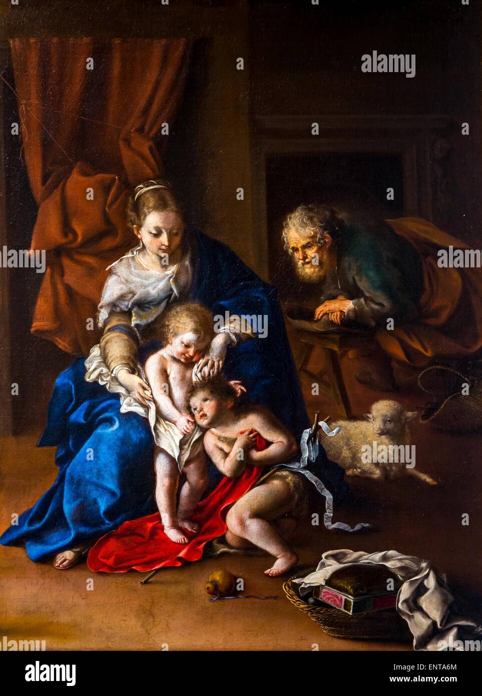 Homy Famille avec saint Jean Baptiste 25/10/2013 - 18e siècle Collection Banque D'Images