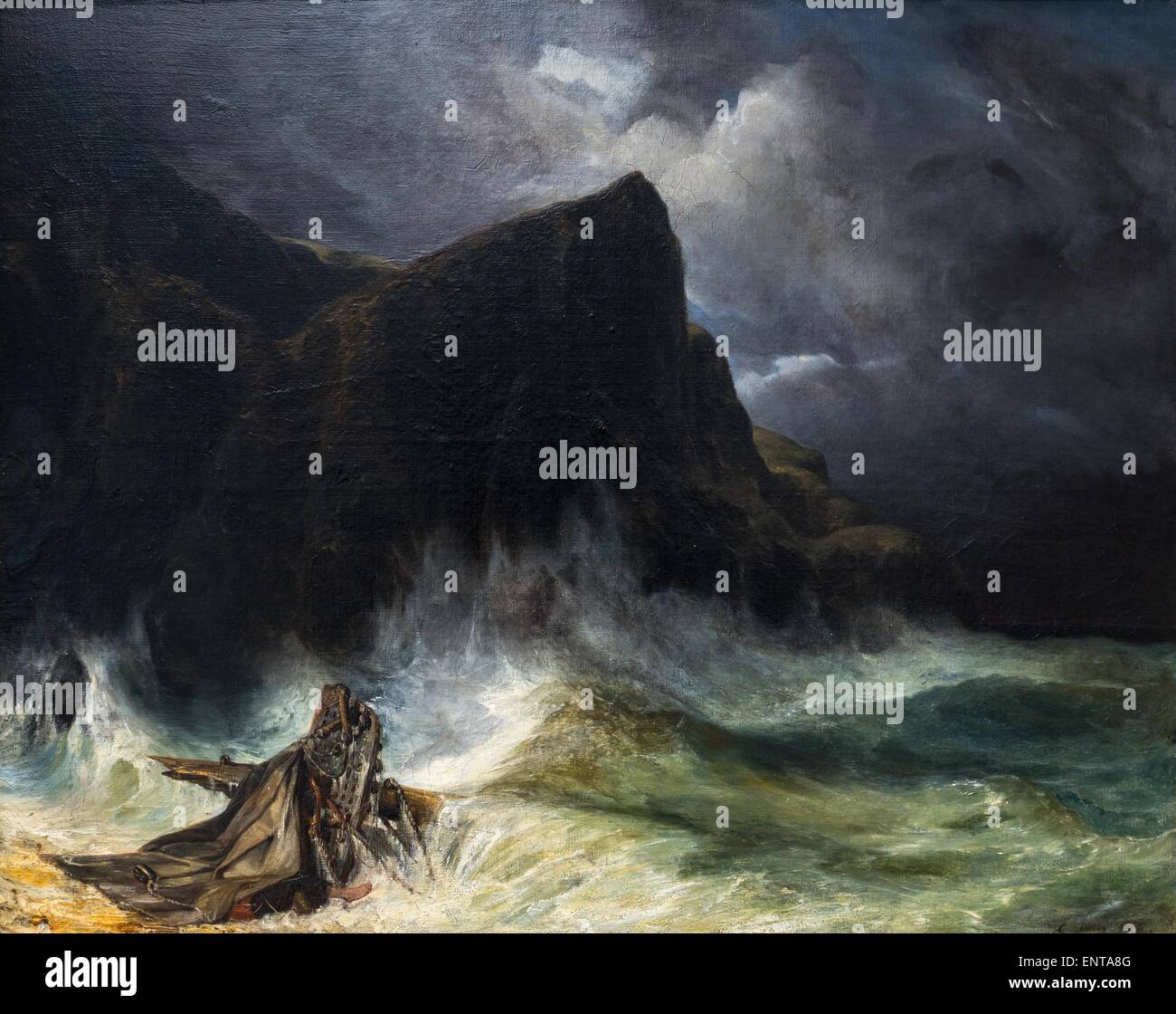 ActiveMuseum 0002978.jpg / La tempête - naufrage Huile sur toile 25/10/2013 - Collection / 19e siècle / Active Museum Banque D'Images