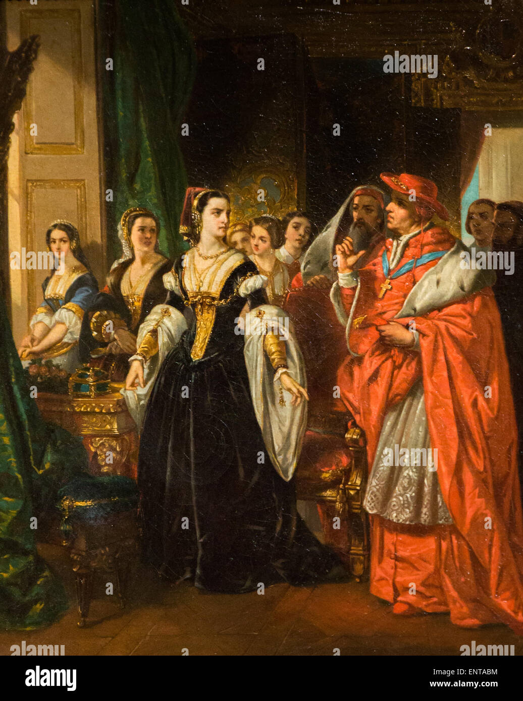 ActiveMuseum 0005942.jpg / le divorce d'Henri VIII. Le cardinal Wolsey prévenir Catherine d'Aragon 05/12/2013 - Collection / 19e siècle / Active Museum Banque D'Images