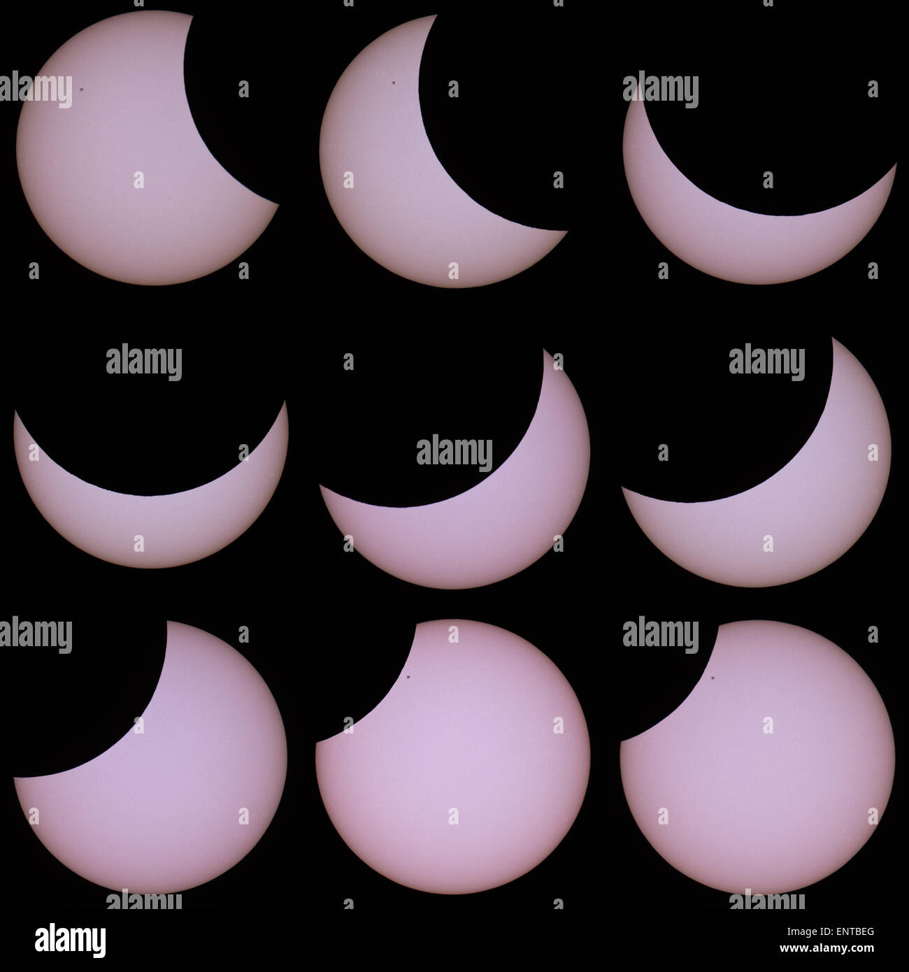 Éclipse solaire partielle à Prague le 20 mars 2015 Banque D'Images