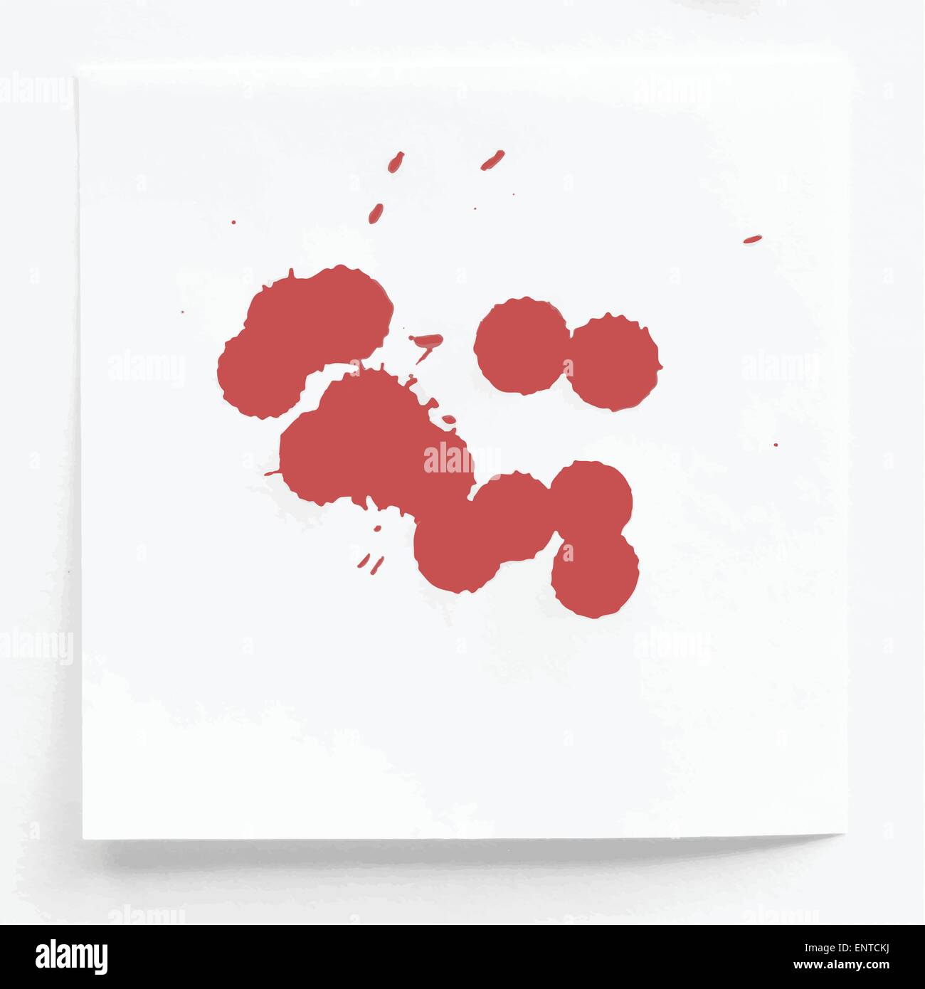 L'encre rouge aquarelle splahs, blots sur papier blanc Illustration de Vecteur