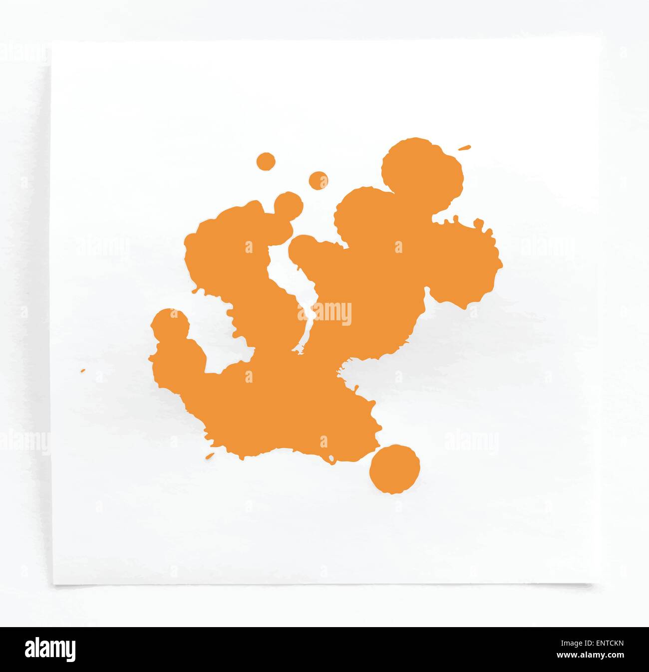 Encre aquarelle Orange splahs, blots sur papier blanc Illustration de Vecteur