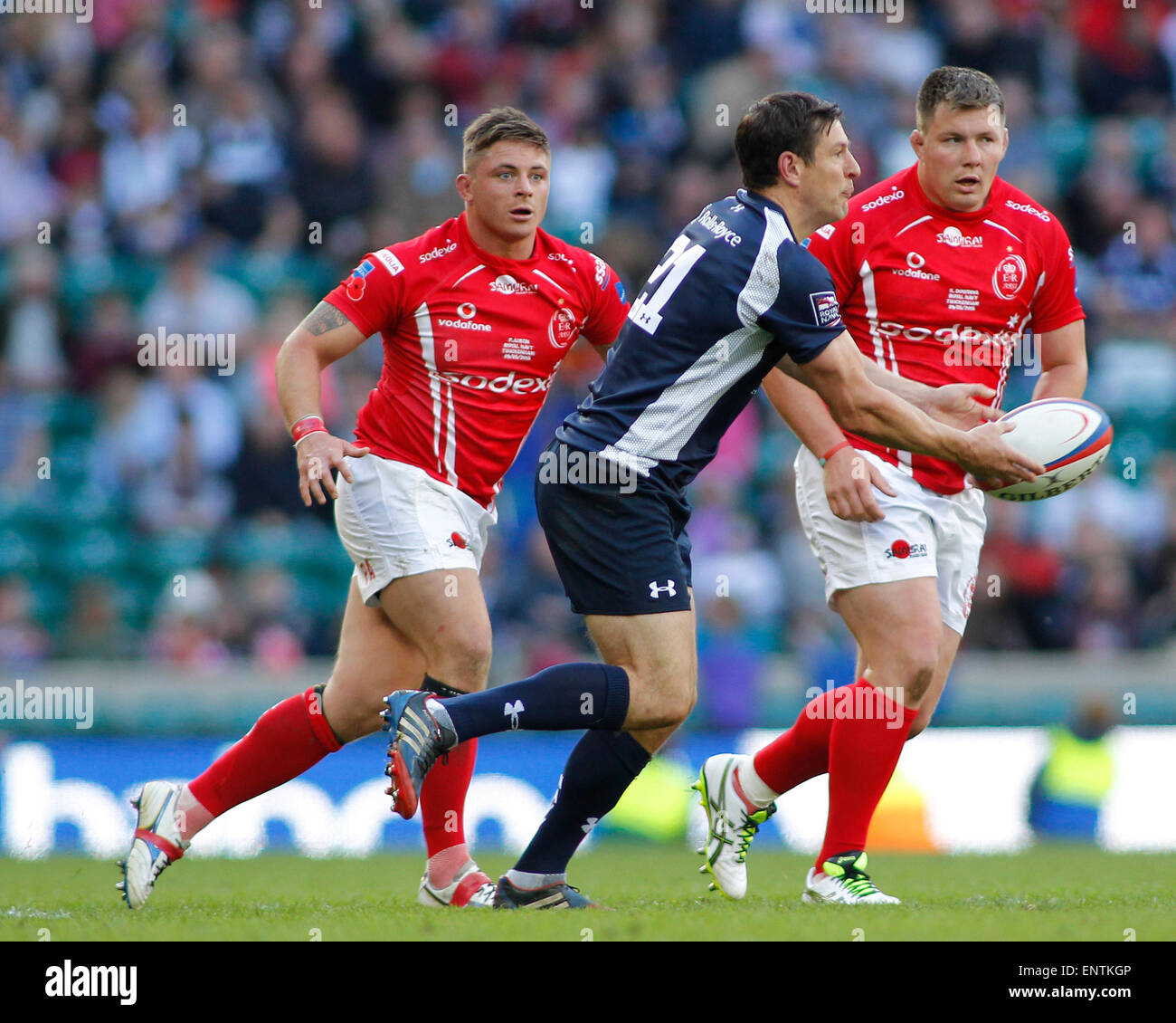 London, England - 09 MAI : au cours de la Babcock Trophy match de rugby entre l'Armée britannique et la Royal Navy a joué dans le stade de Twickenham, le 09 mai 2015 à Twickenham, en Angleterre. (Photo de Mitchell Gunn/ESPA) *** légende locale *** Banque D'Images