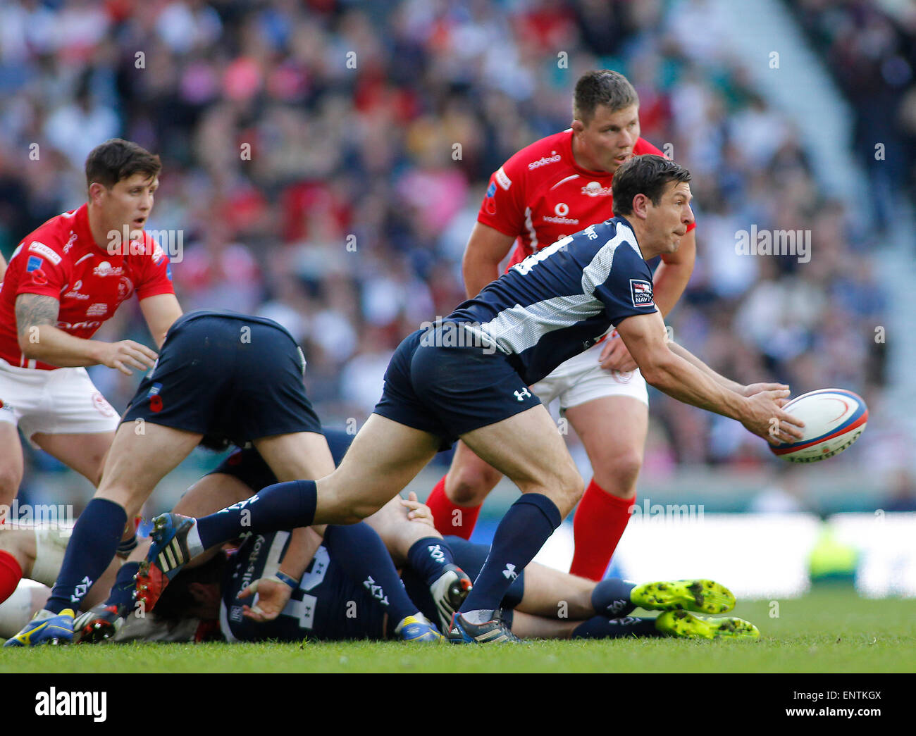 London, England - 09 MAI : au cours de la Babcock Trophy match de rugby entre l'Armée britannique et la Royal Navy a joué dans le stade de Twickenham, le 09 mai 2015 à Twickenham, en Angleterre. (Photo de Mitchell Gunn/ESPA) *** légende locale *** Banque D'Images