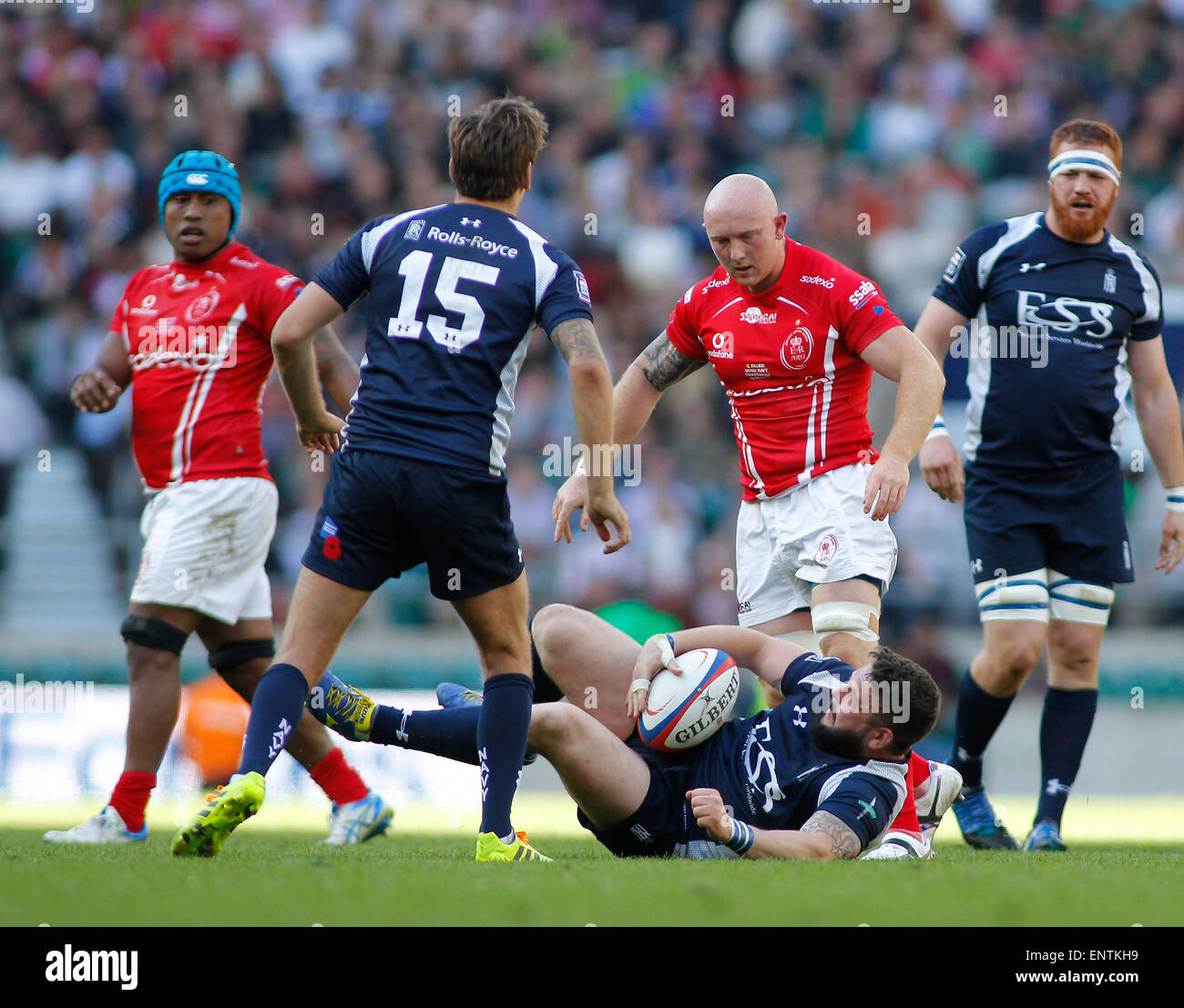 London, England - 09 MAI : au cours de la Babcock Trophy match de rugby entre l'Armée britannique et la Royal Navy a joué dans le stade de Twickenham, le 09 mai 2015 à Twickenham, en Angleterre. (Photo de Mitchell Gunn/ESPA) *** légende locale *** Banque D'Images