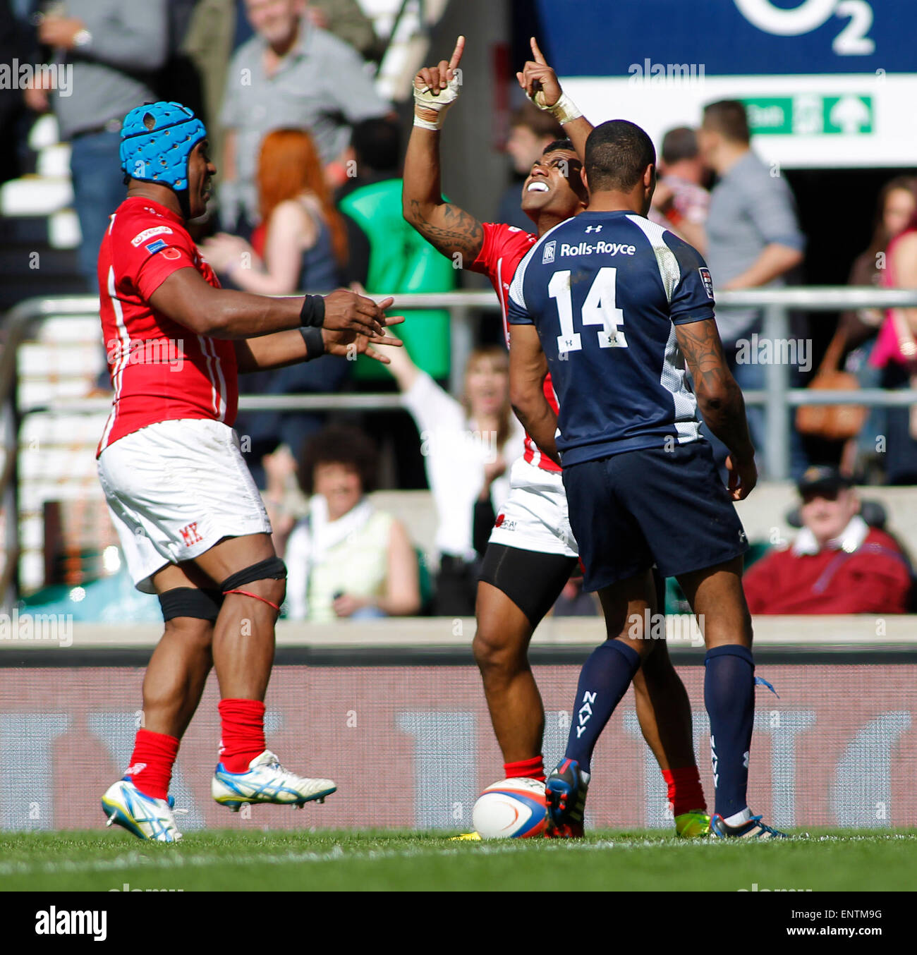 London, England - 09 MAI : au cours de la Babcock Trophy match de rugby entre l'Armée britannique et la Royal Navy a joué dans le stade de Twickenham, le 09 mai 2015 à Twickenham, en Angleterre. (Photo de Mitchell Gunn/ESPA) *** légende locale *** Banque D'Images