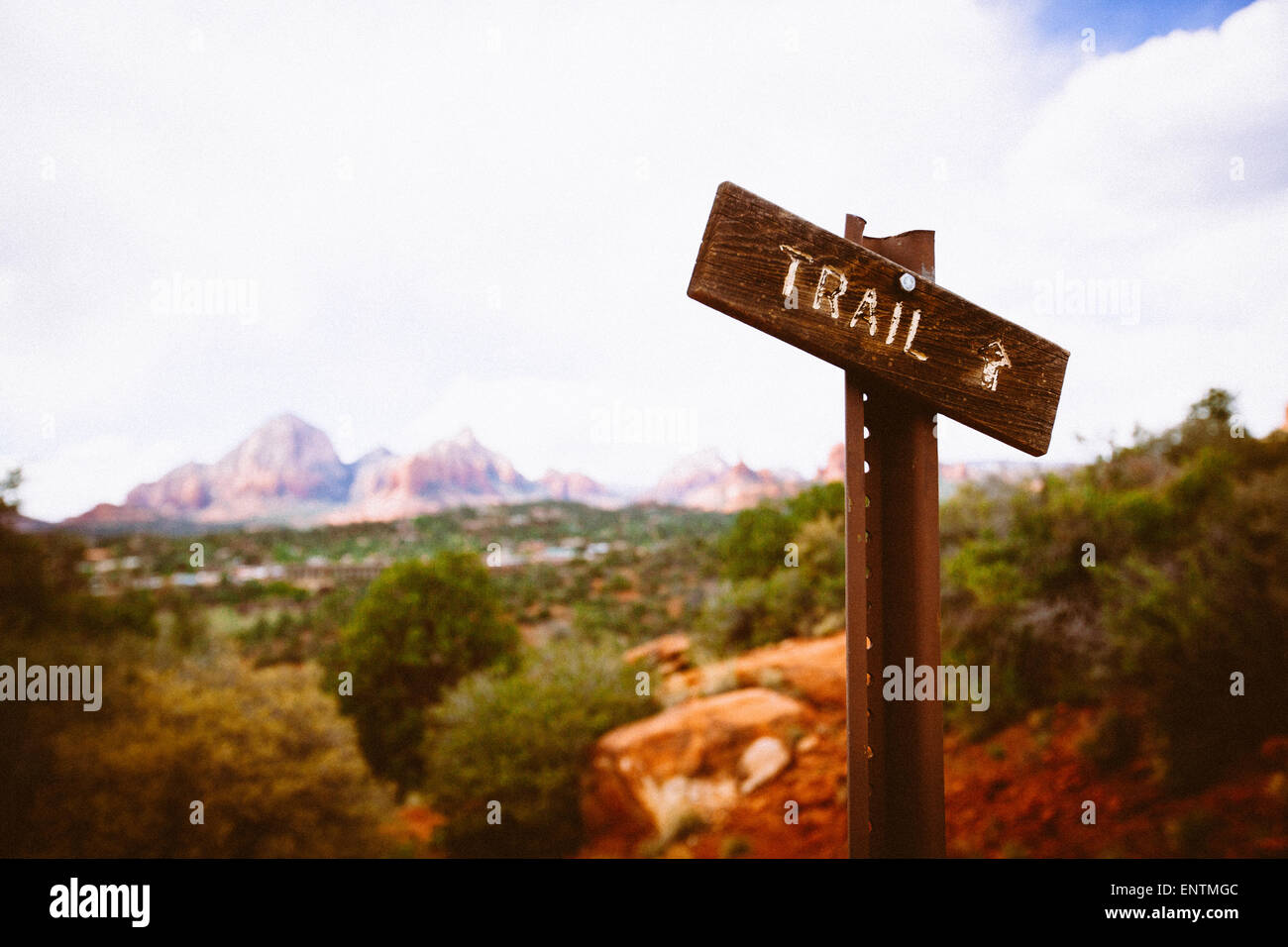 Trail sign, Sedona, Arizona Banque D'Images