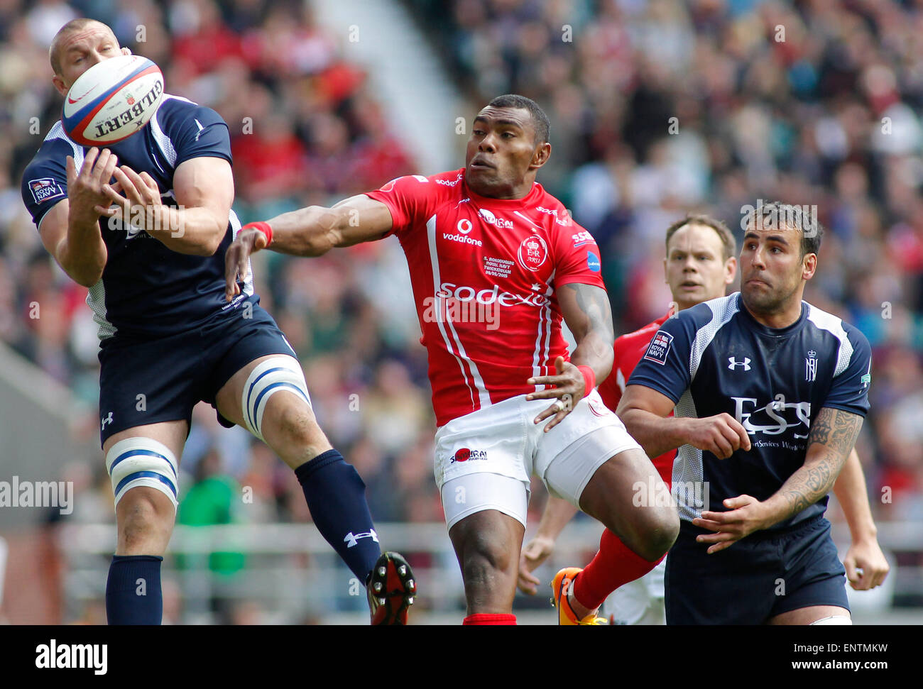 London, England - 09 MAI : au cours de la Babcock Trophy match de rugby entre l'Armée britannique et la Royal Navy a joué dans le stade de Twickenham, le 09 mai 2015 à Twickenham, en Angleterre. (Photo de Mitchell Gunn/ESPA) *** légende locale *** Banque D'Images