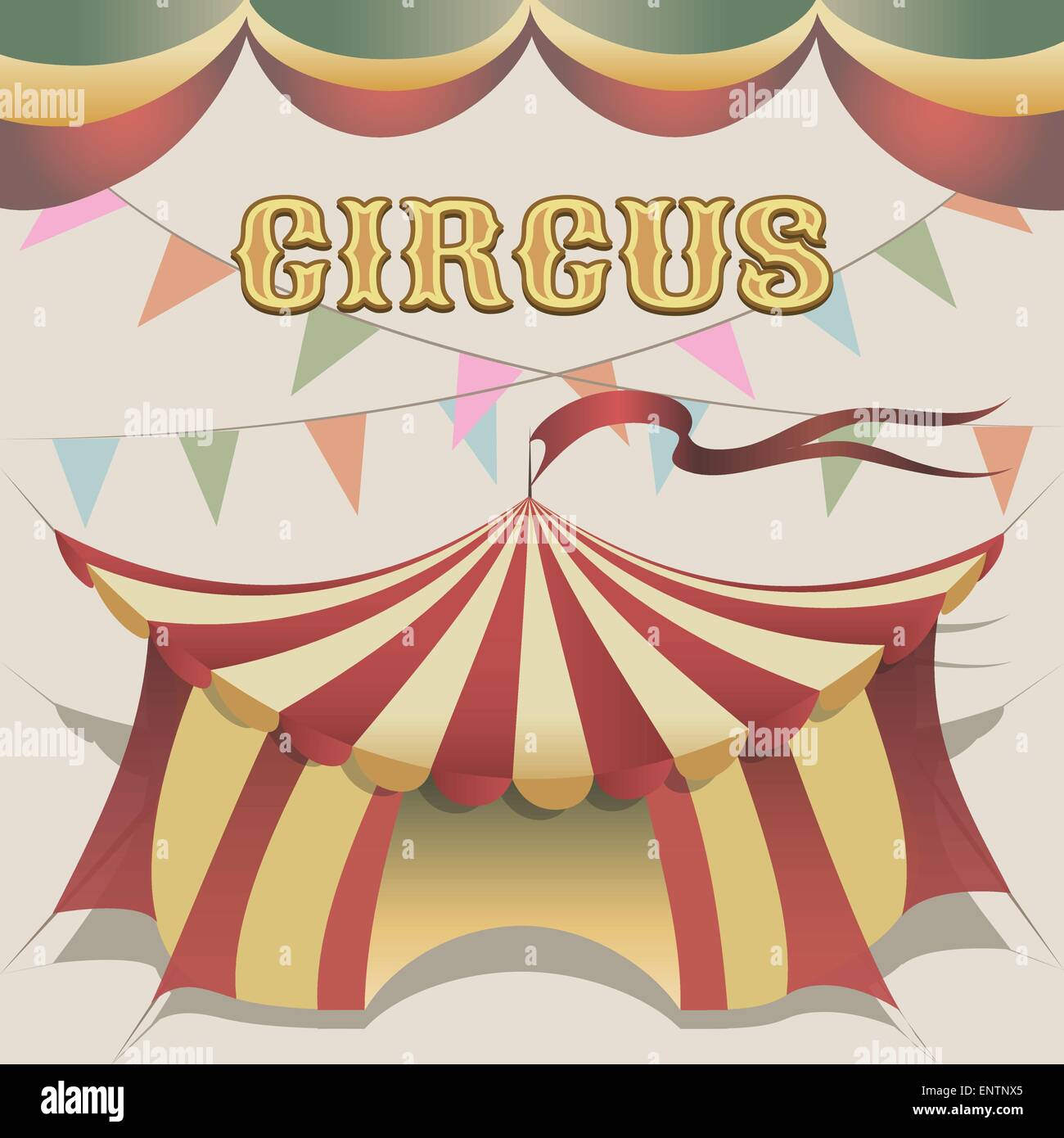 Illustration de Carnival tente tirées en rétro style poster Illustration de Vecteur
