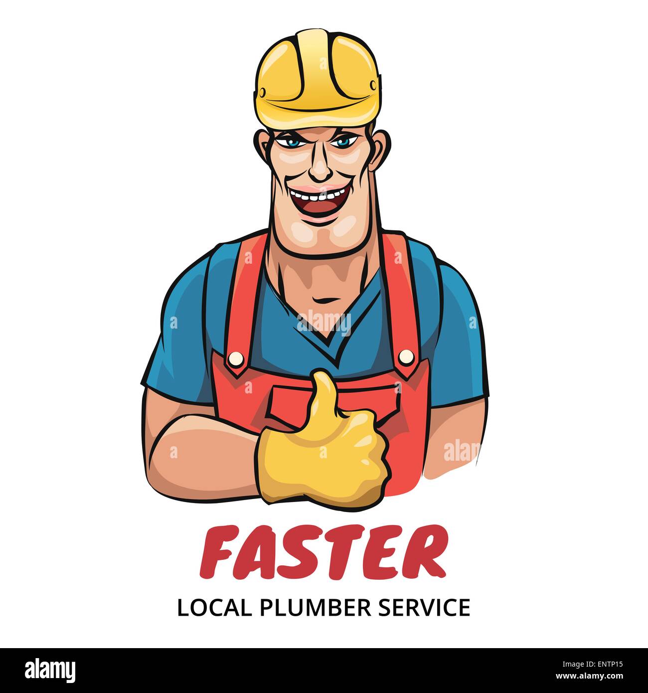 Illustration de smiling plumber isolé sur blanc. Bon pour votre service logo de l'entreprise Illustration de Vecteur