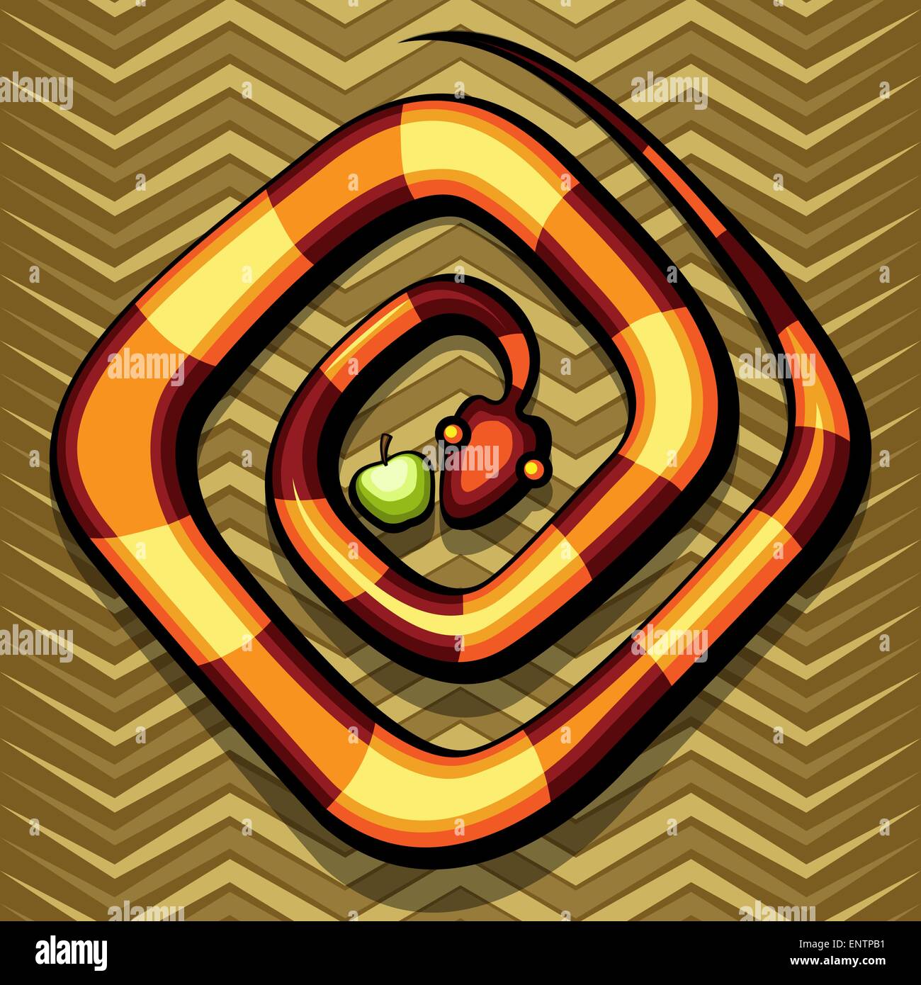 Illustration vecteur de Snake et apple portant sur une dune Illustration de Vecteur
