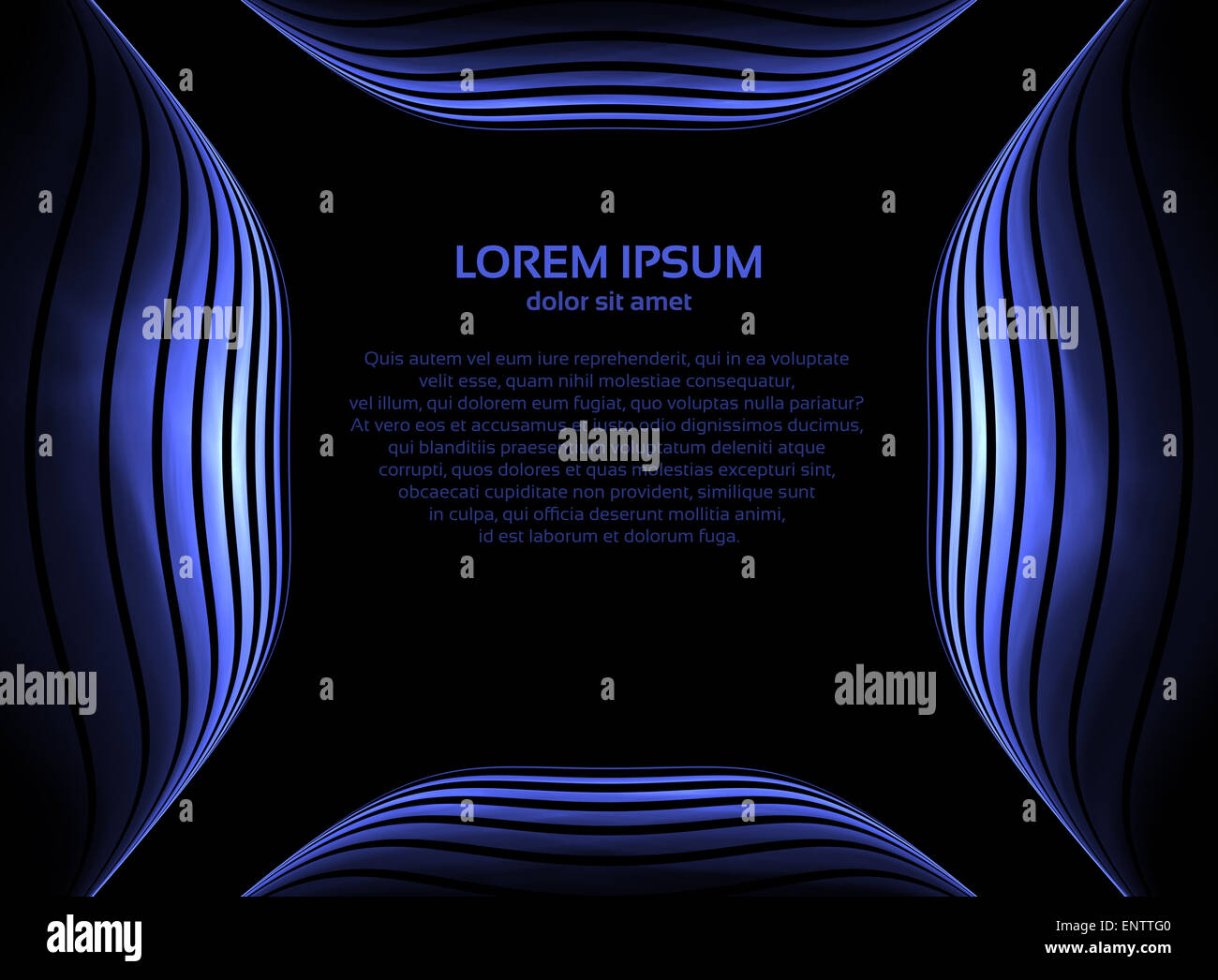 Arrière-plan de la technologie. Résumé de la page modèle noir à rayures bleues Banque D'Images