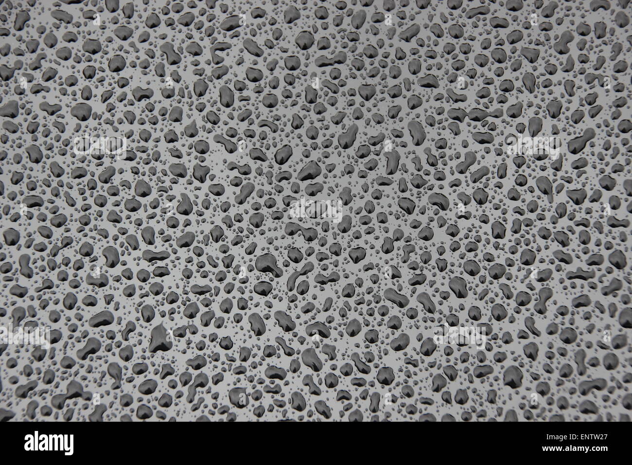 Les gouttes de métal brillant sur fond noir Banque D'Images