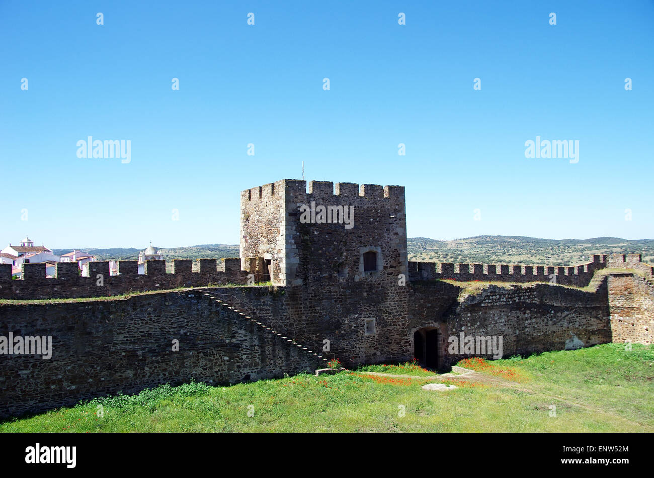 Vieux château de Terena en Alentejo, Portugal Banque D'Images