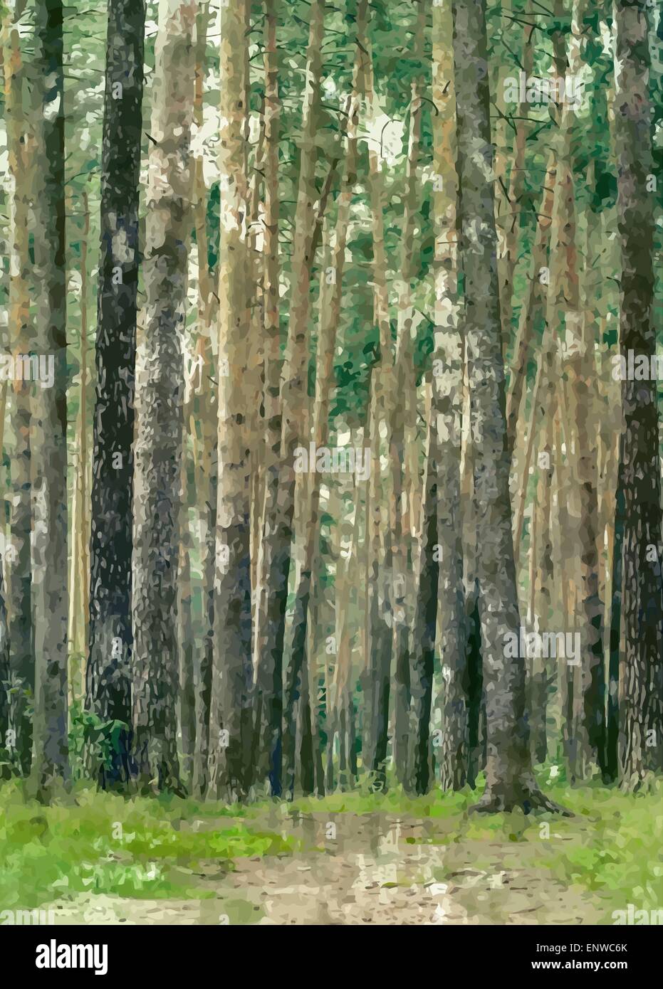 dans le bois Illustration de Vecteur