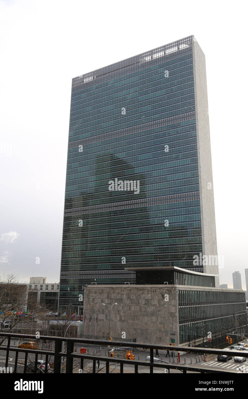 Siège de l'Organisation des Nations Unies. Bâtiment du Secrétariat. La ville de New York. Manhattan. United States. Banque D'Images