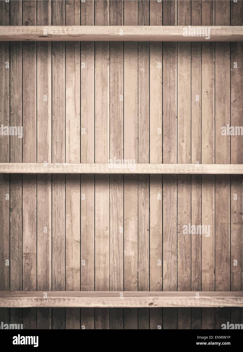 Vieilles planches en bois brun texture avec tablettes. Illustration de Vecteur