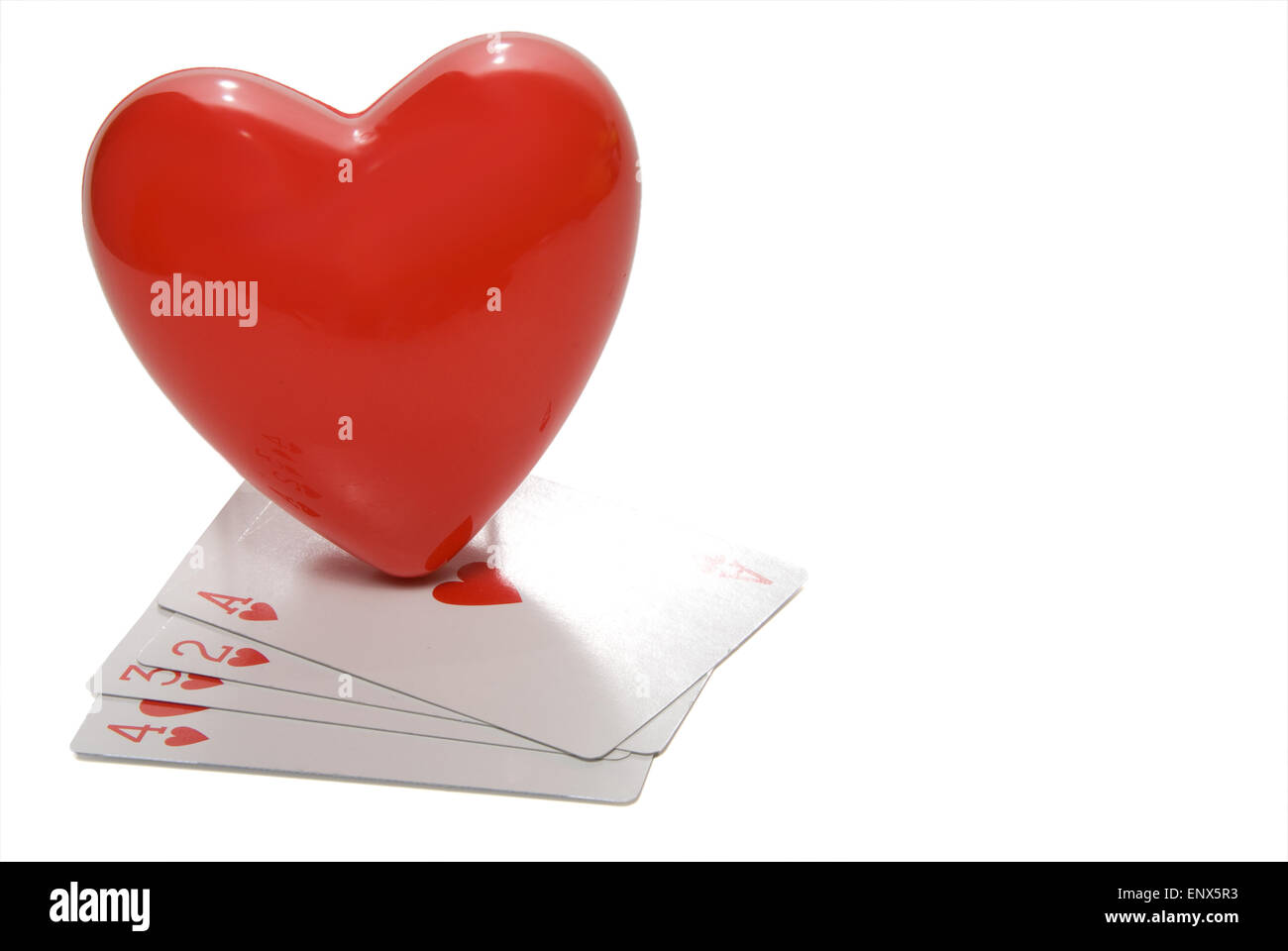 Coeur et de cartes à jouer Banque D'Images