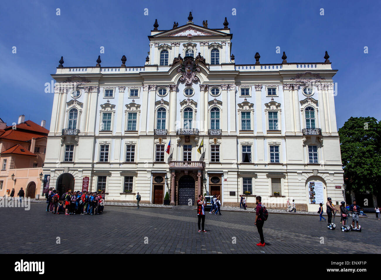 Palais archevêque de Prague quartier Hradcany Banque D'Images