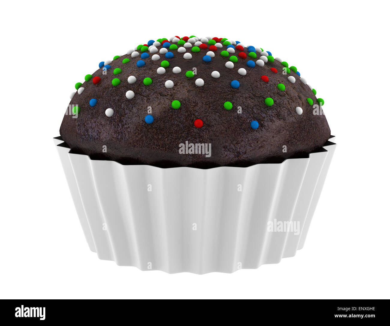 Cupcake chocolat isolé sur fond shite Banque D'Images