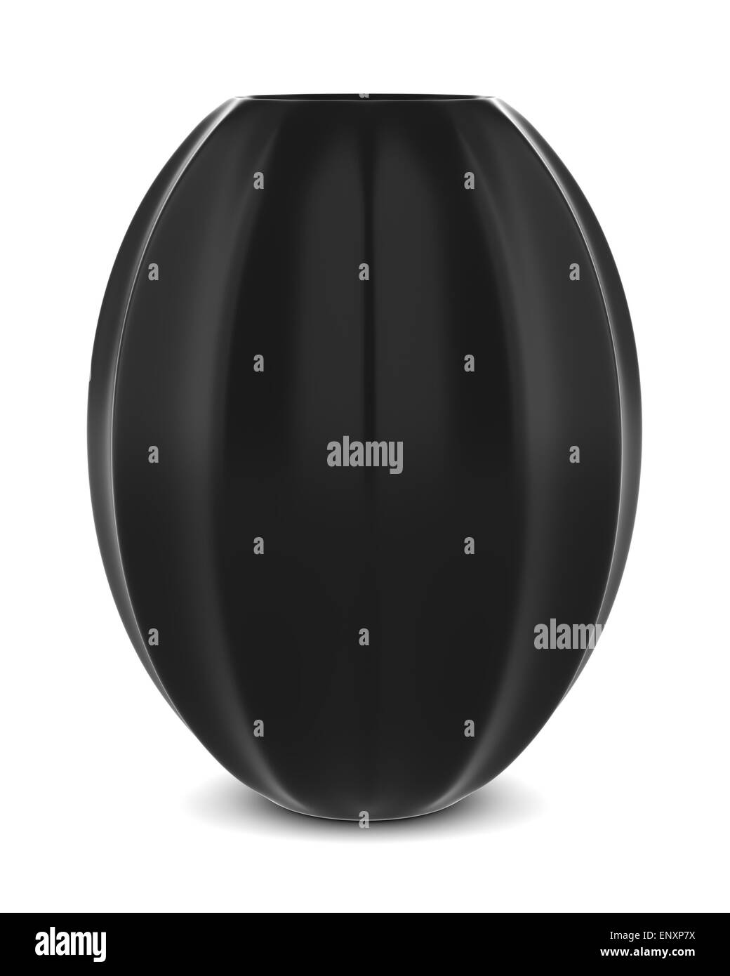 Vase noir simple isolé sur fond blanc Banque D'Images