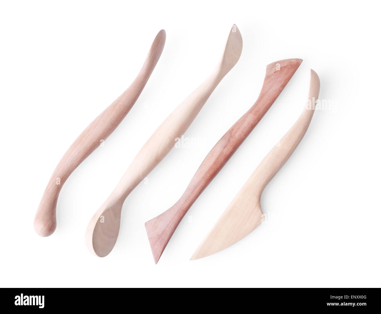 Outils en bois sculpture artistes isolated on white Banque D'Images