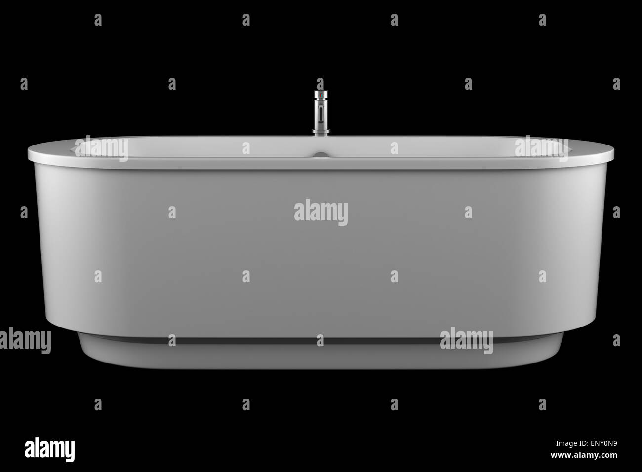 Baignoire moderne blanc isolé sur fond noir Banque D'Images