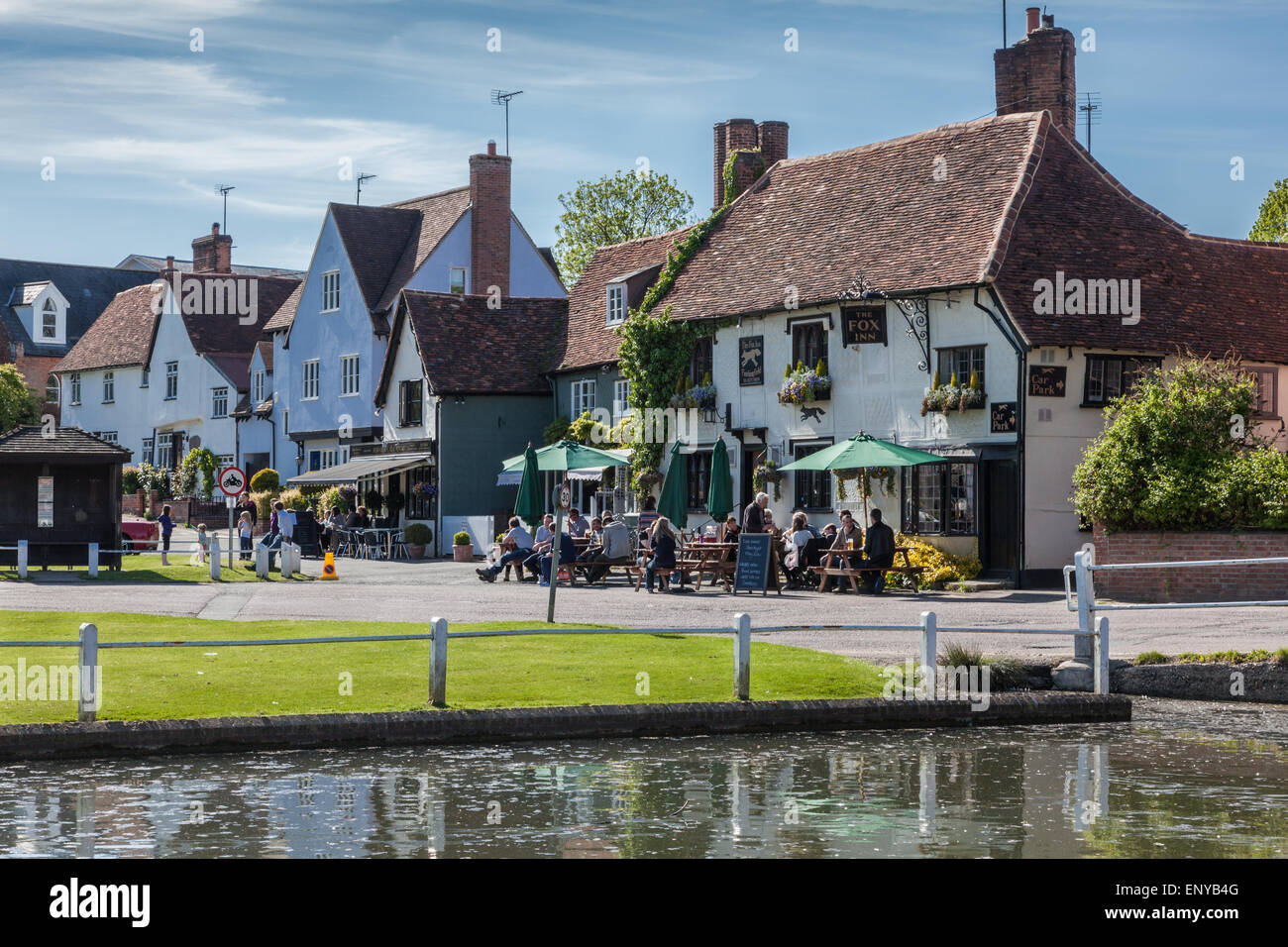 The Fox Inn, Finchingfield, Essex, Angleterre, RU Banque D'Images