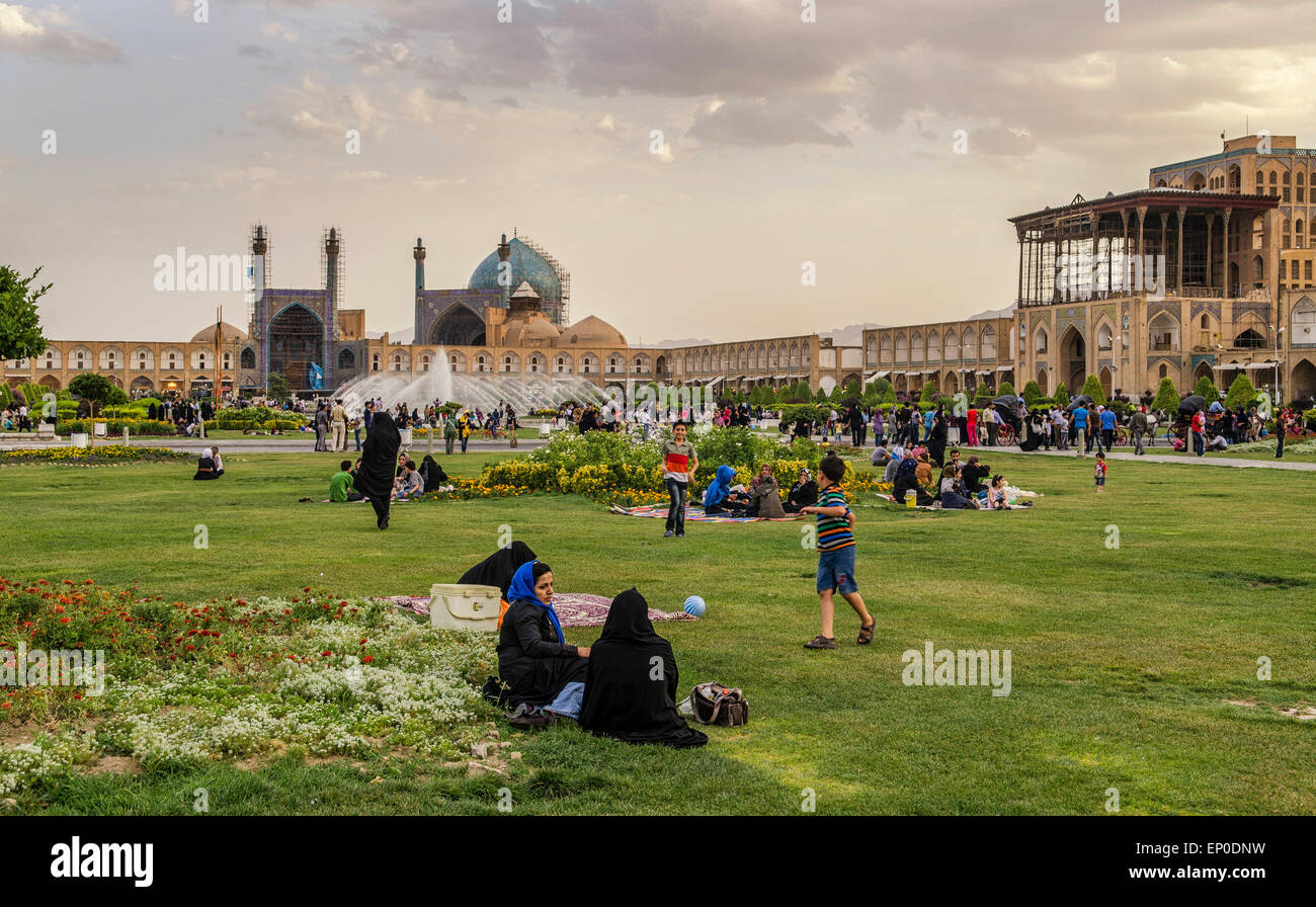 Place Imam à Ispahan, Iran Banque D'Images