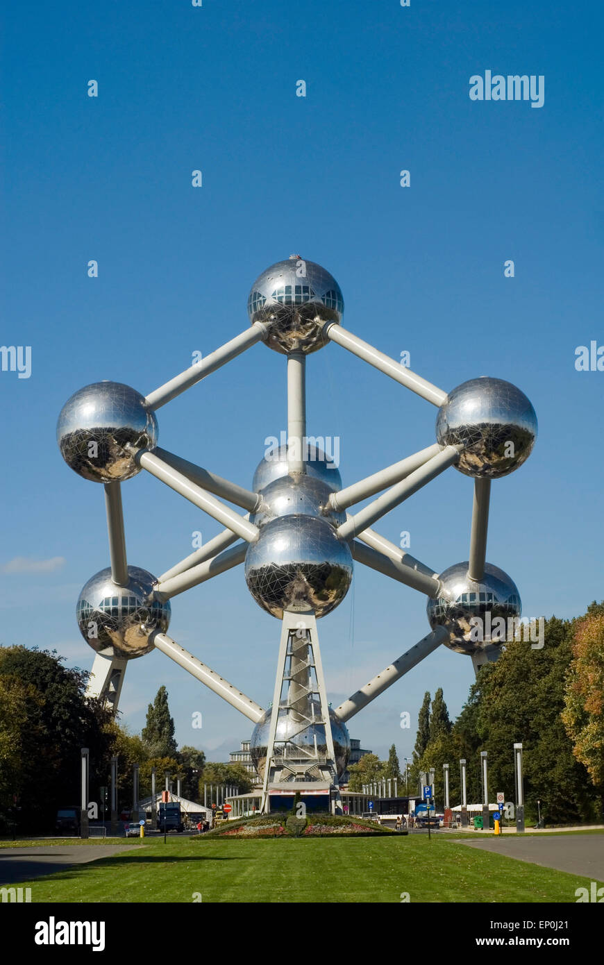 Atomium, monument d'un fer à repasser Worldfamous noyau atomique, en 2018, 60e anniversaire, Bruxelles Belgique Europe Banque D'Images