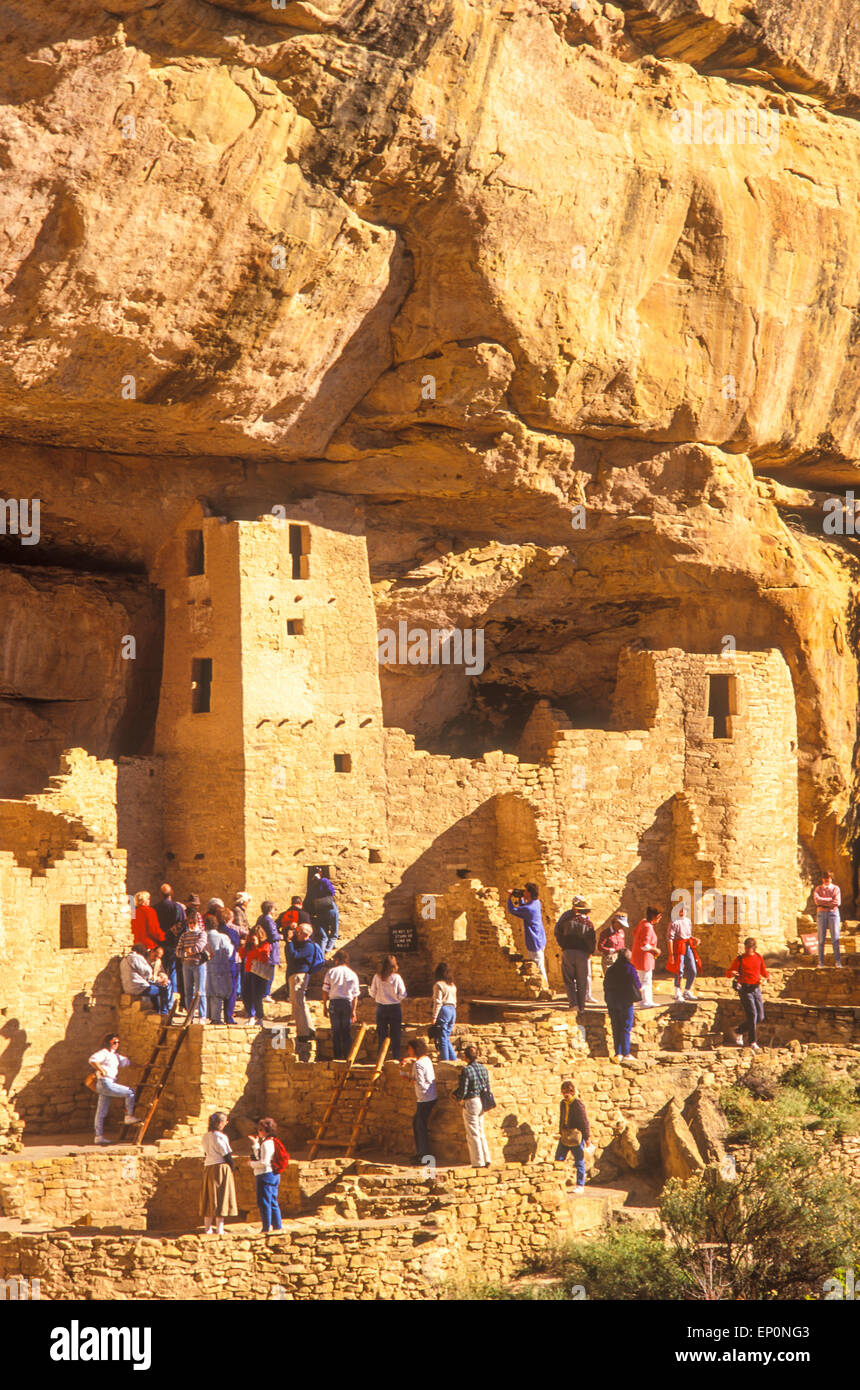 Cliff Palace, les Indiens Anasazi, Mesa Verde National Park, Colorado Banque D'Images