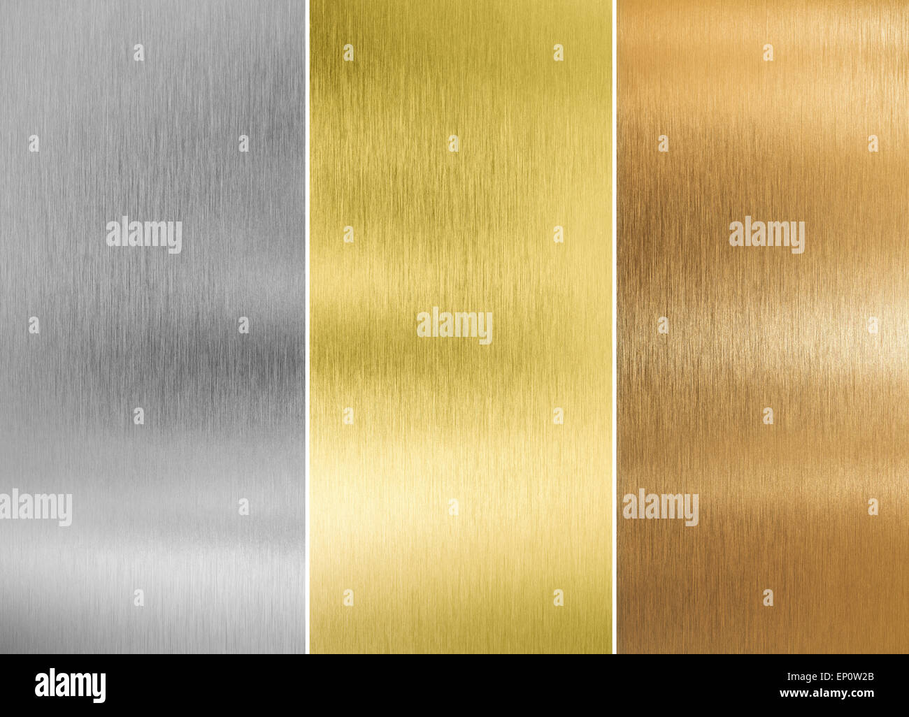 L'argent, l'or de haute qualité et de bronze metal Textures Banque D'Images