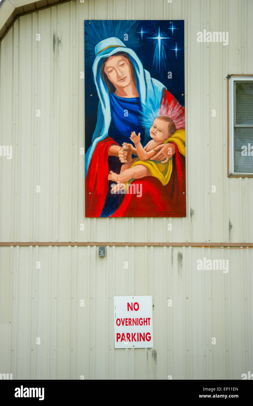 Vierge Marie peinture à Preston, Maryland, USA Banque D'Images