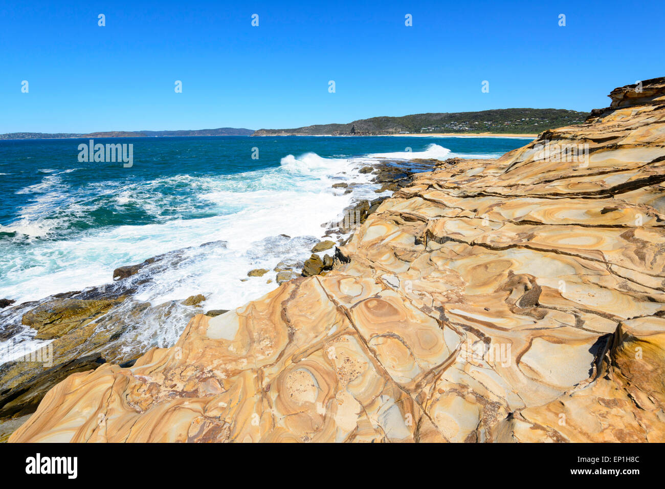 Anneaux de Liesegang, Bouddi National Park, New South Wales, NSW, Australie Banque D'Images